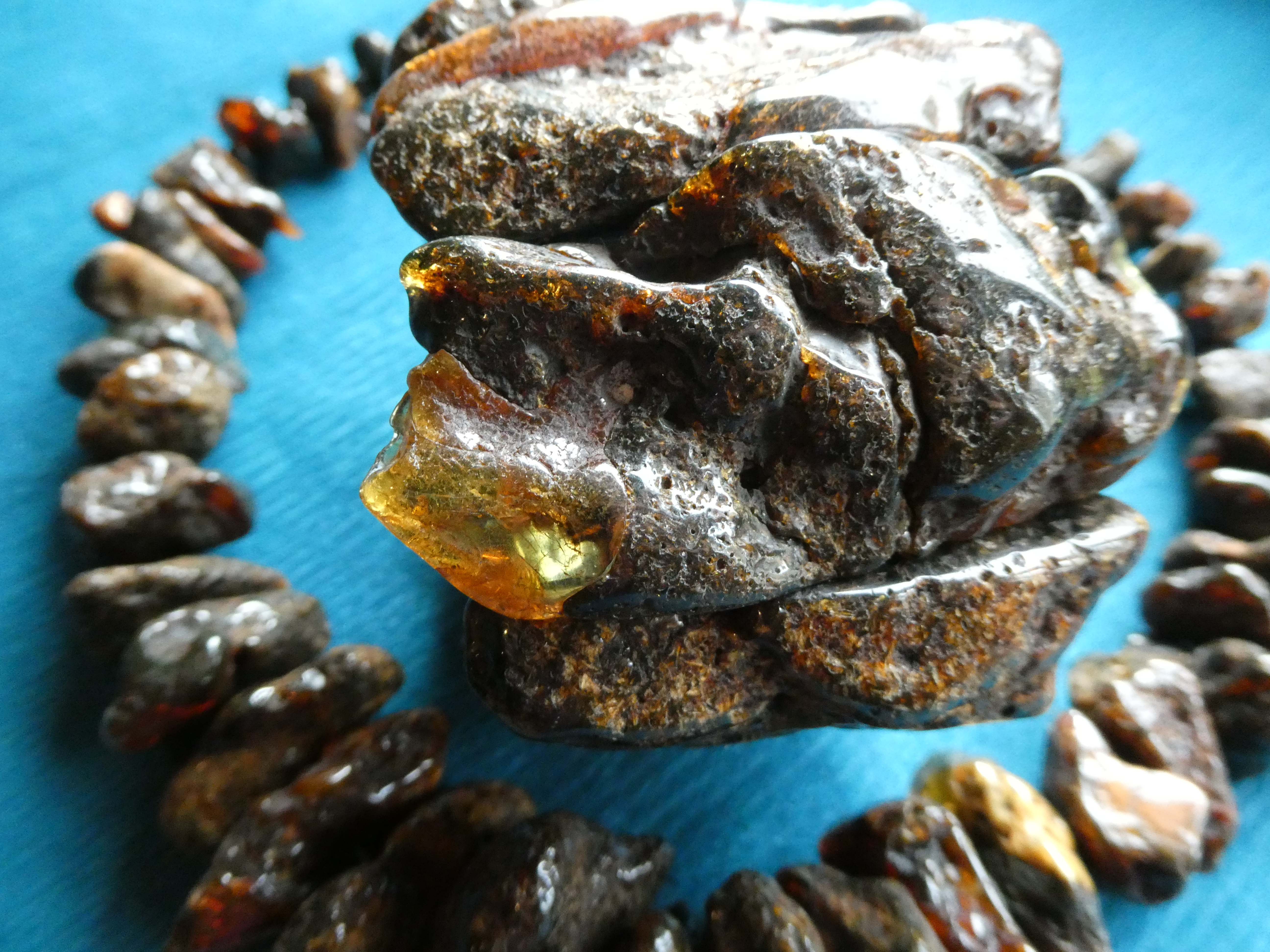 DRAGON IN THE TREE SET OF MASSIVE Baltic Amber Bracelet + Amber Necklace/ Mysterious UNPOLISHED Jewelry