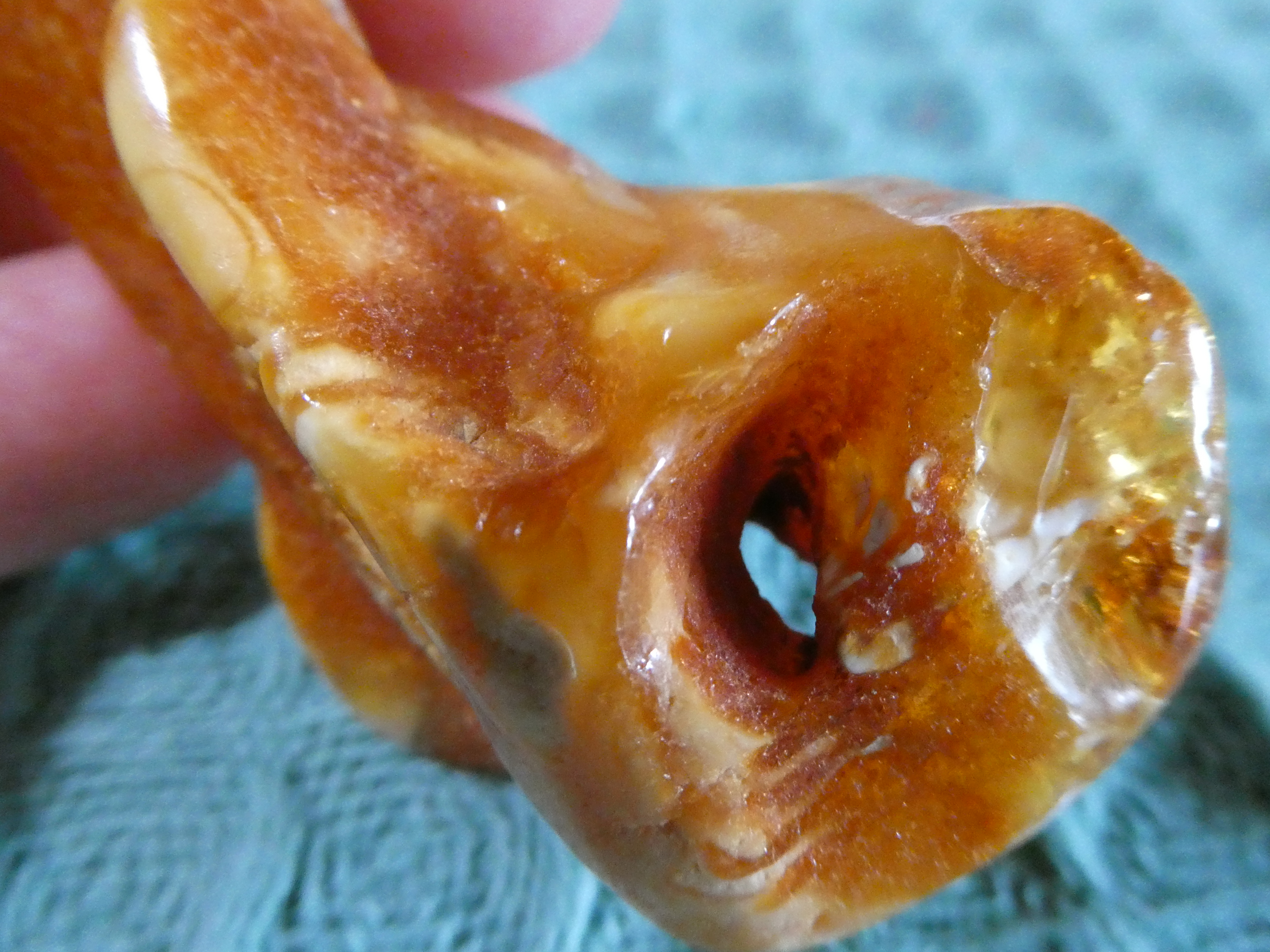 SHAMANIC VIBES Outstanding Unique Genuine BALTIC AMBER PENDANT With Amazing Big Natural Hole