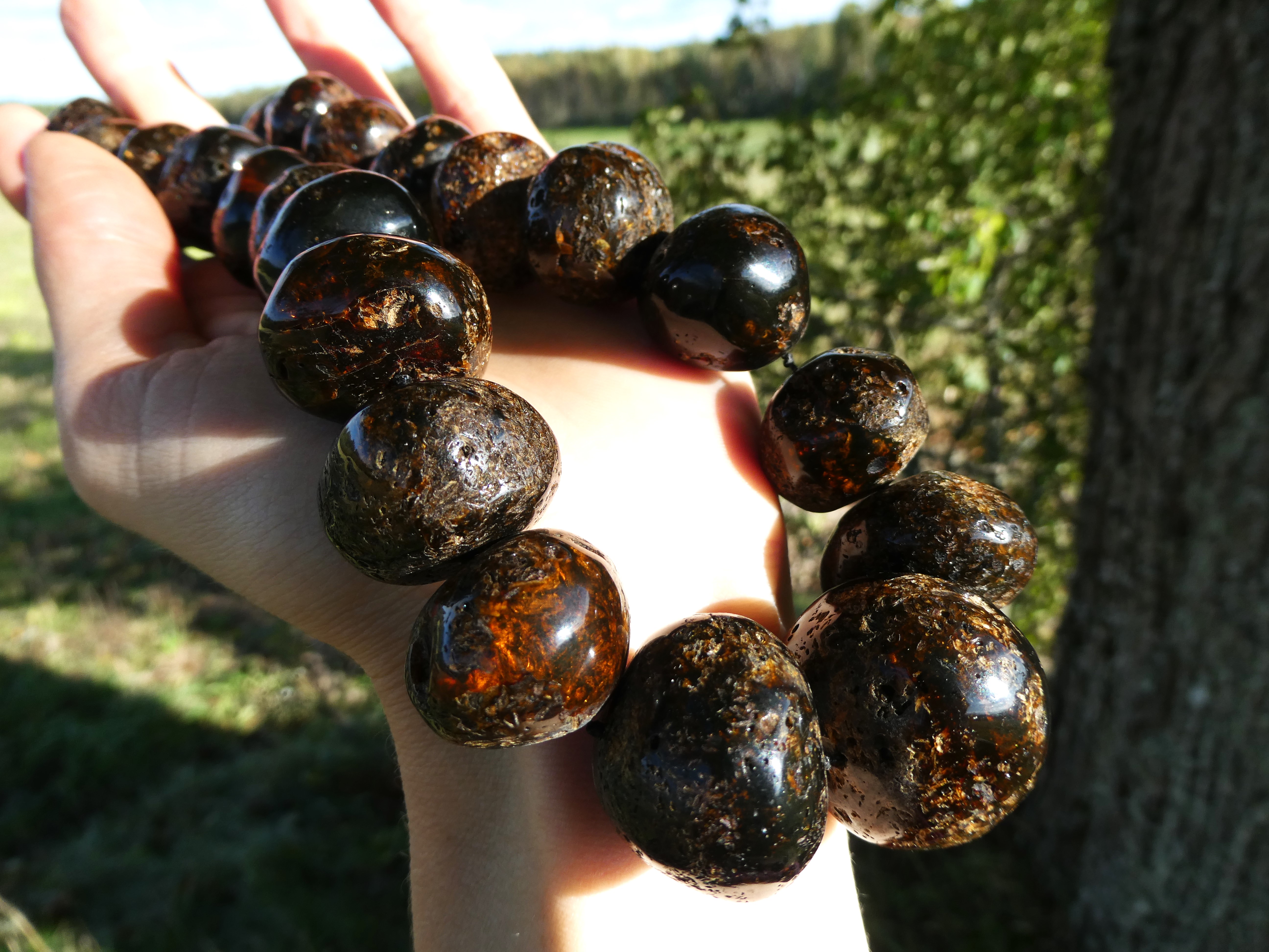 EPIC HUGE AMBER NECKLACE With Very Rough Polishing/ Super Massive Unique Amber Jewelry