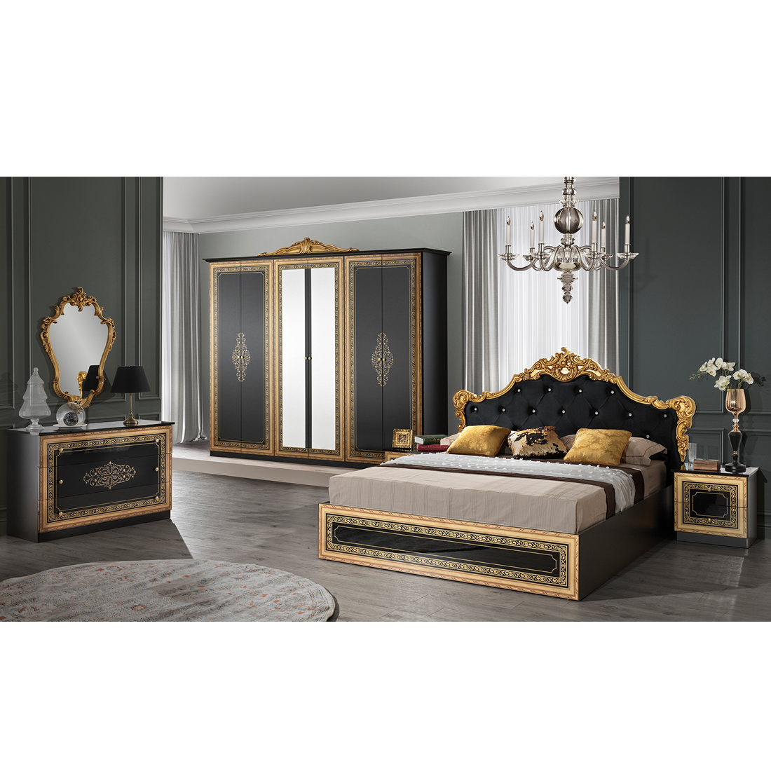 Miegamojo komplektas Anette Nero