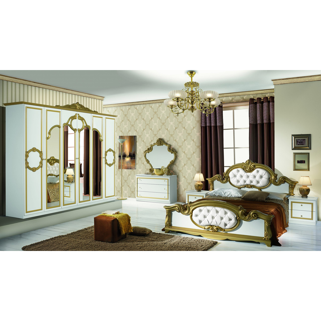 Miegamojo komplektas Barocco Bianco