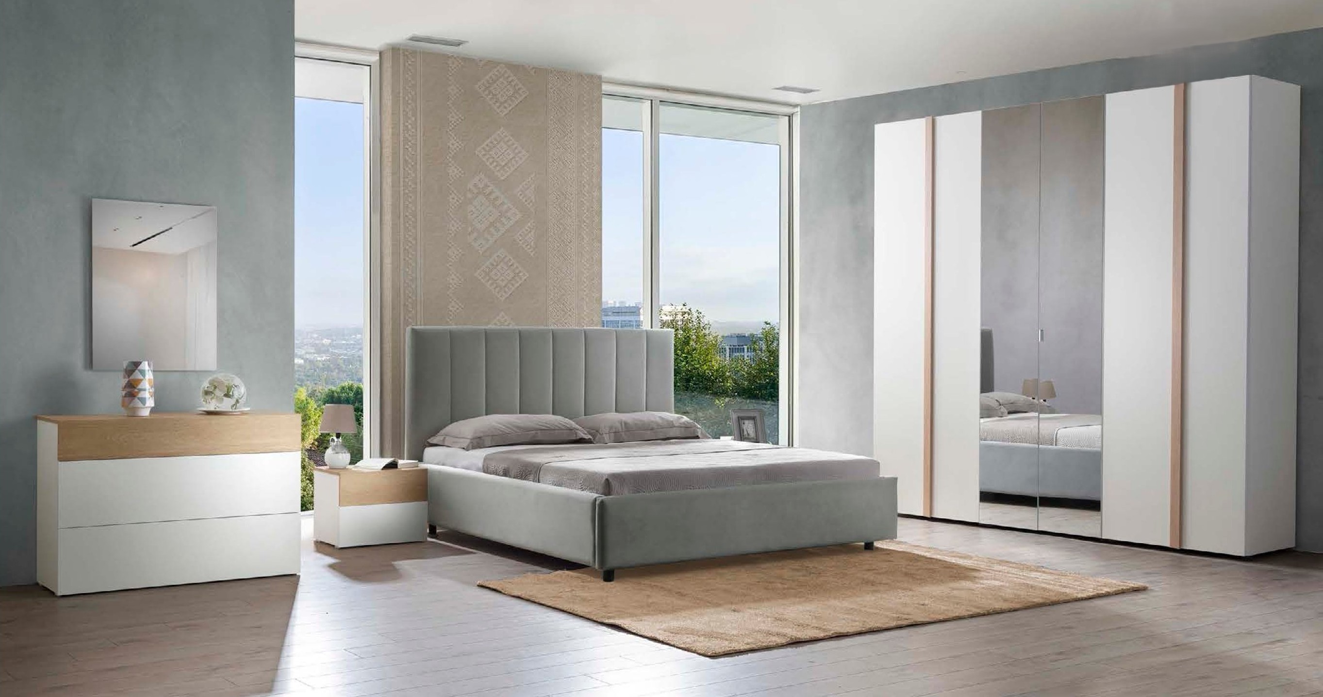 Modernus miegamojo komplektas AMBER Bianco