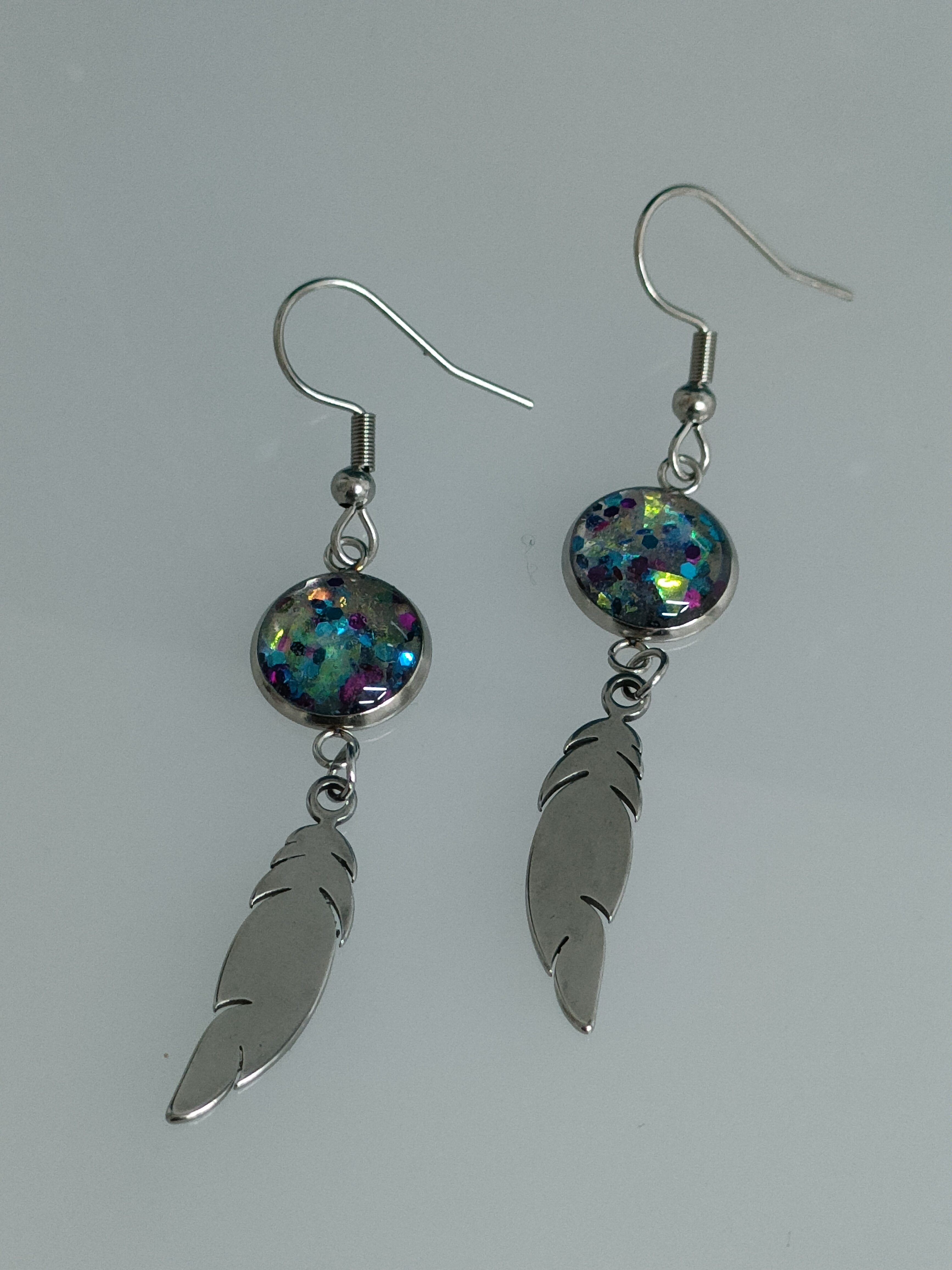 Pendientes Pluma Azul