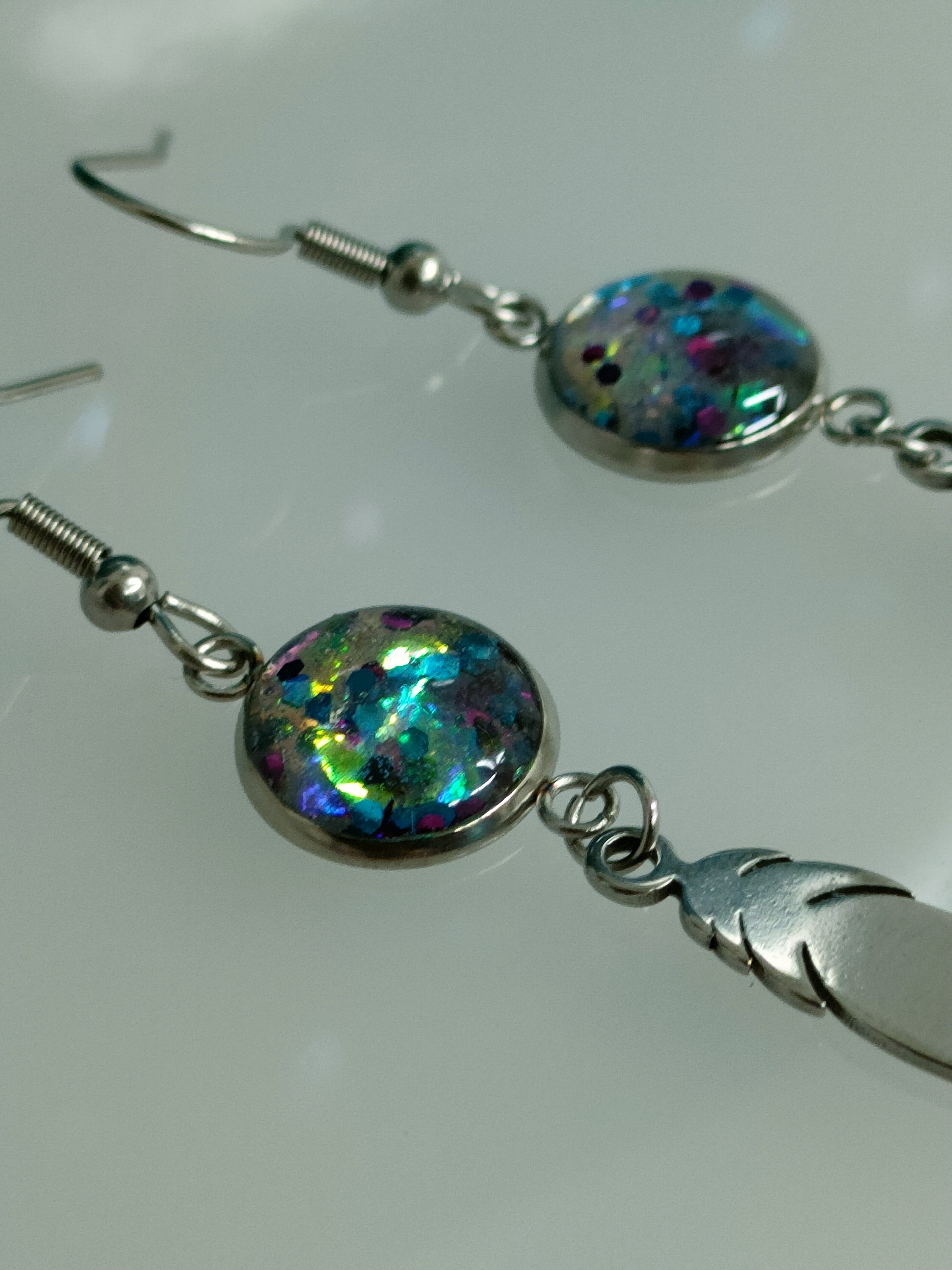 Pendientes Pluma Azul