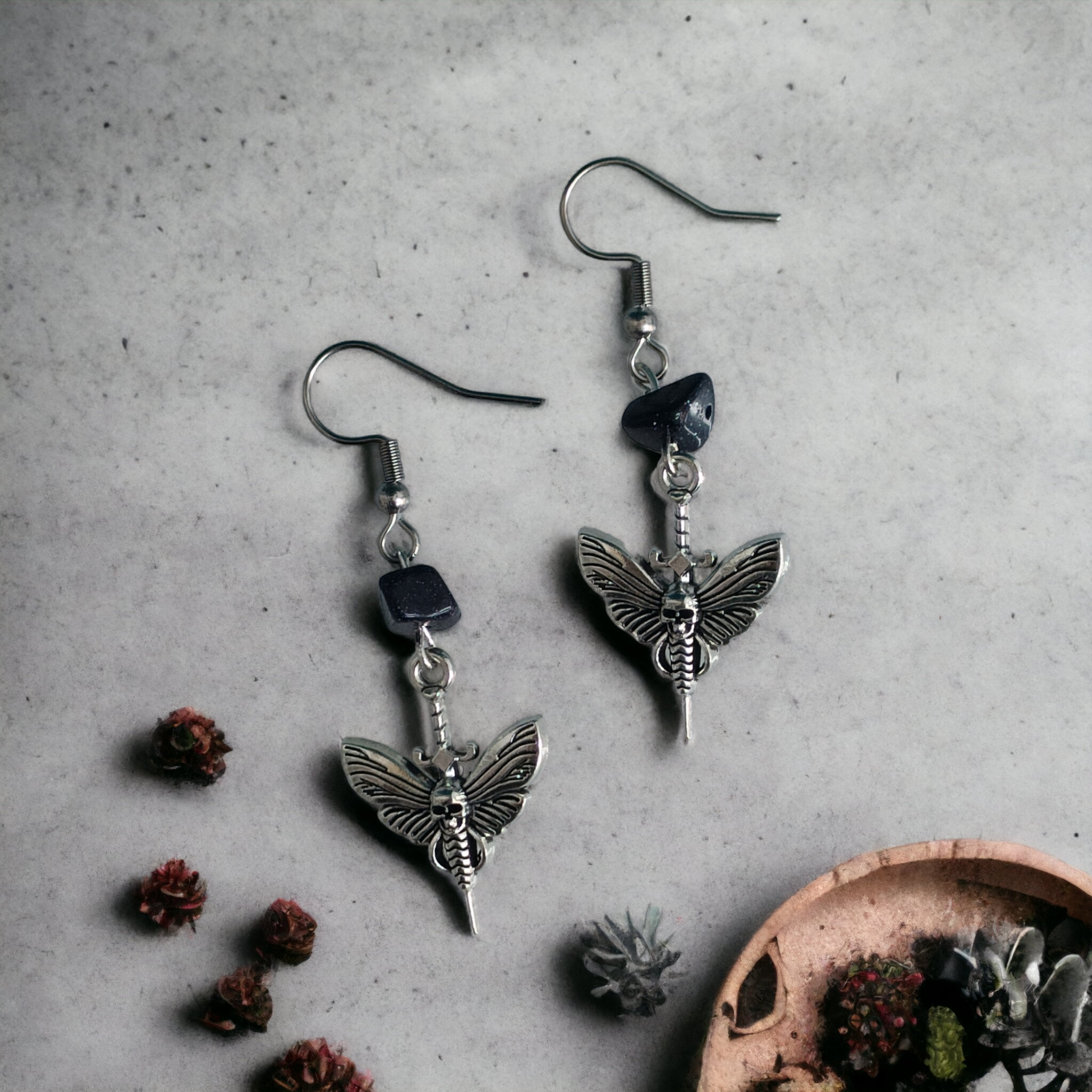 Pendientes Calavera Alada