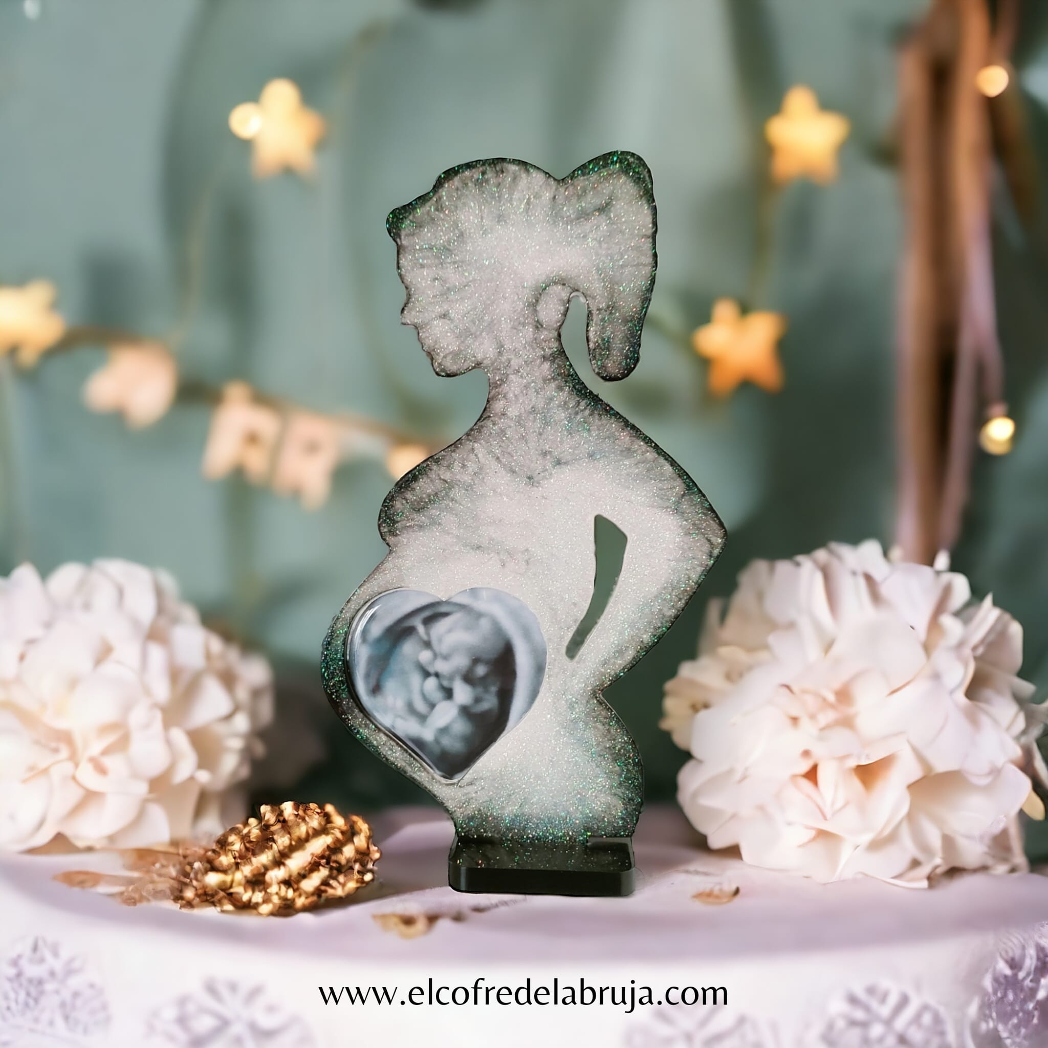  Porta-Retrato Silueta Mujer Embarazada