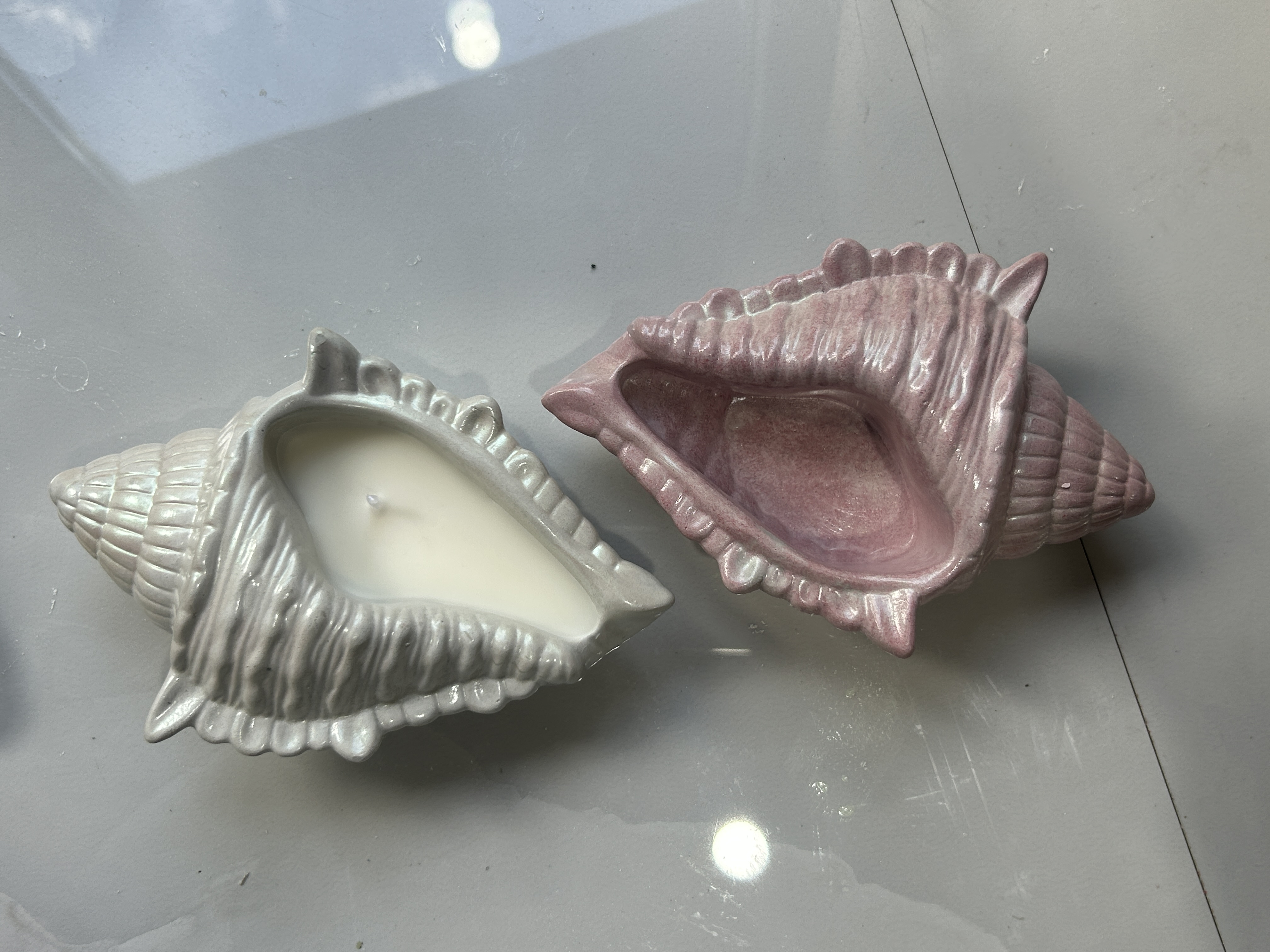 Plaster Seashell candle