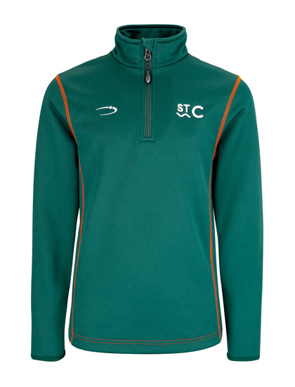 St Christopher's Crested Bottle Green Midlayer With Orange Stitching