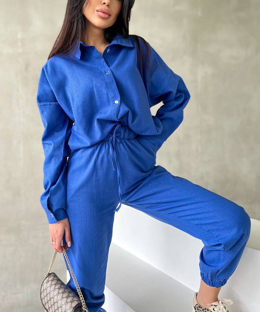 Lininis kostiumėlis ,,Navy blue"