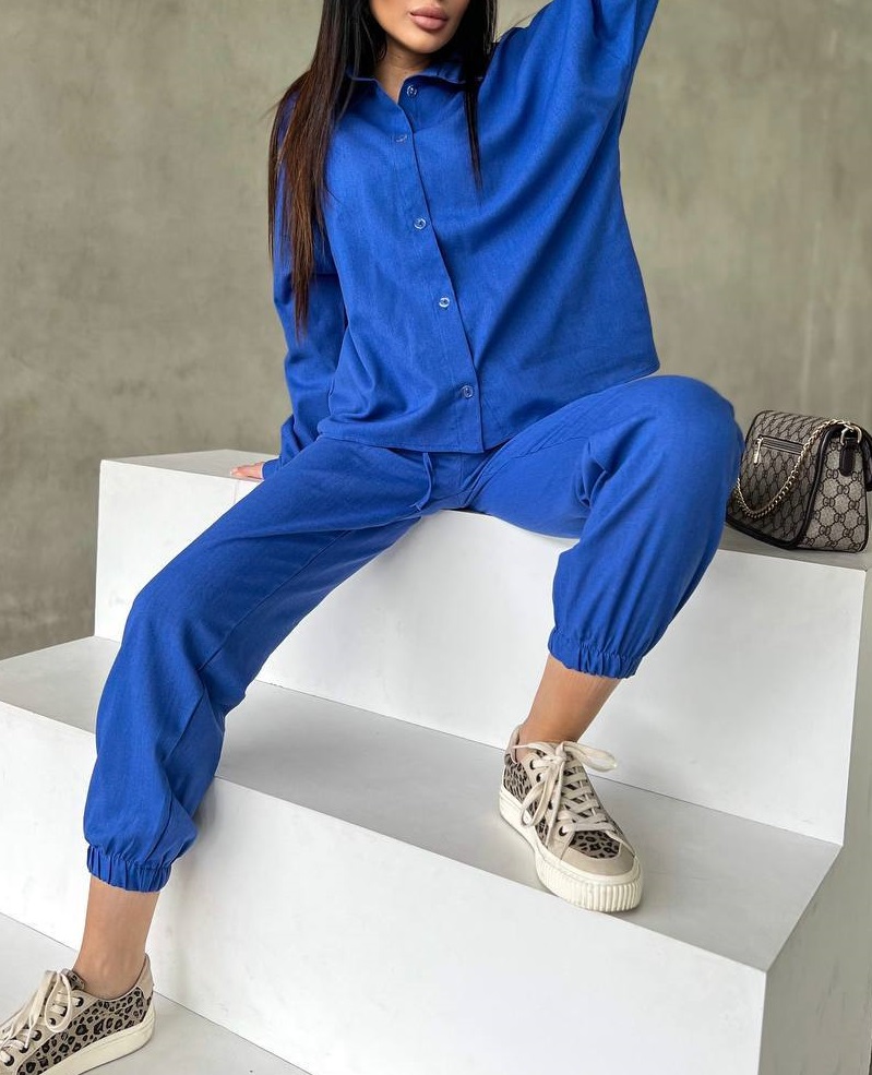 Lininis kostiumėlis ,,Navy blue"