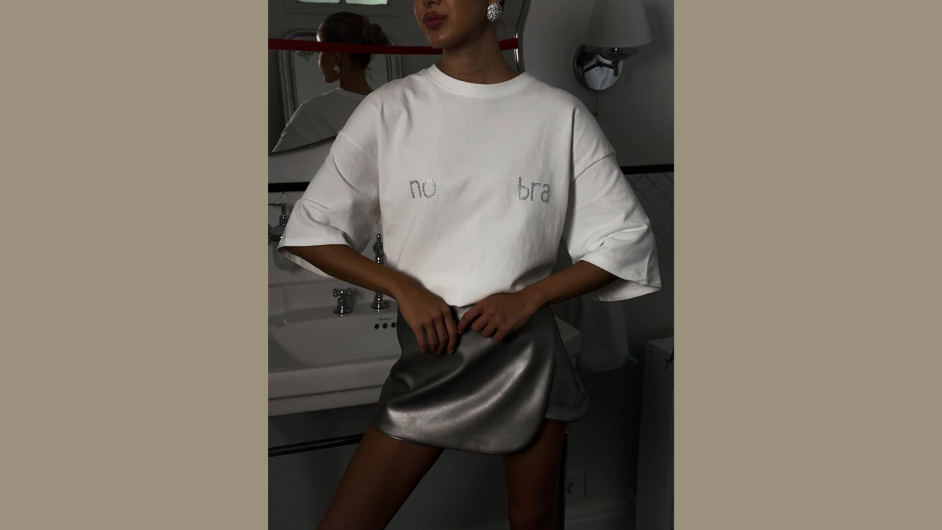 Marškinėliai ,,White no bra"