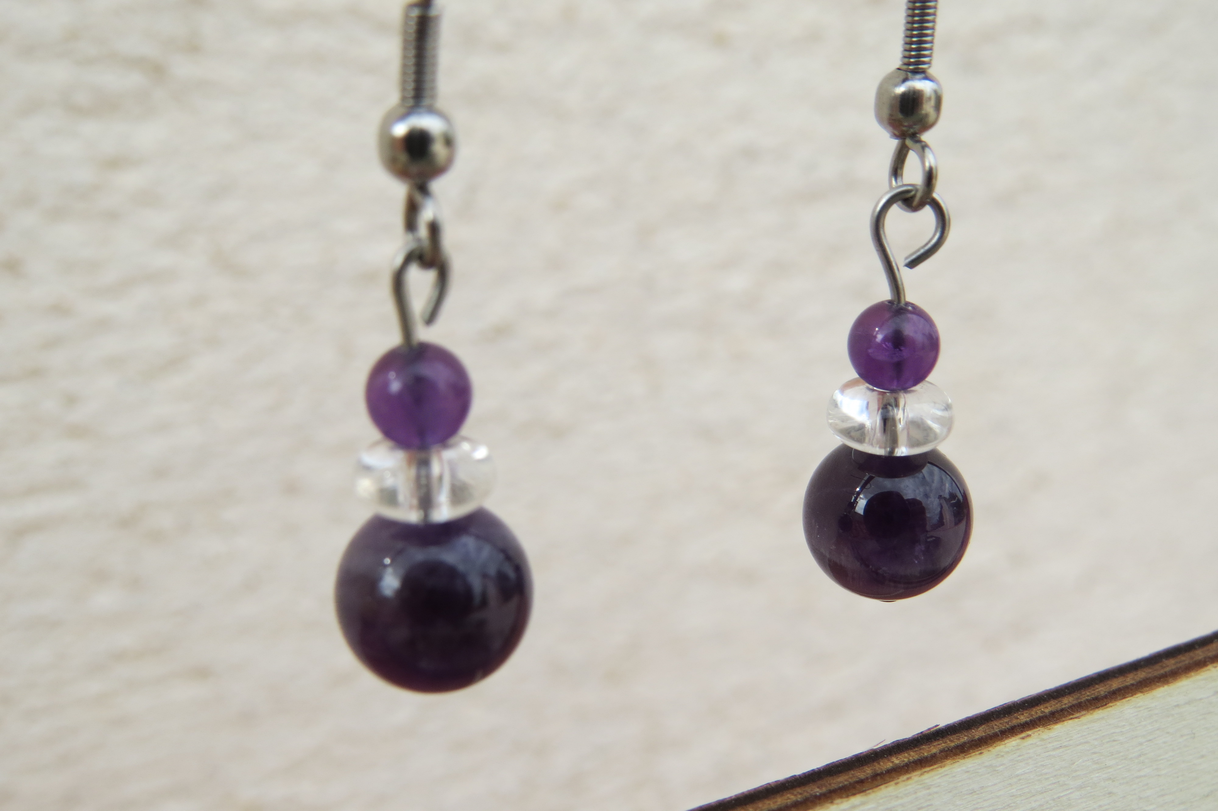 Boucles d'oreilles pierres naturelles 