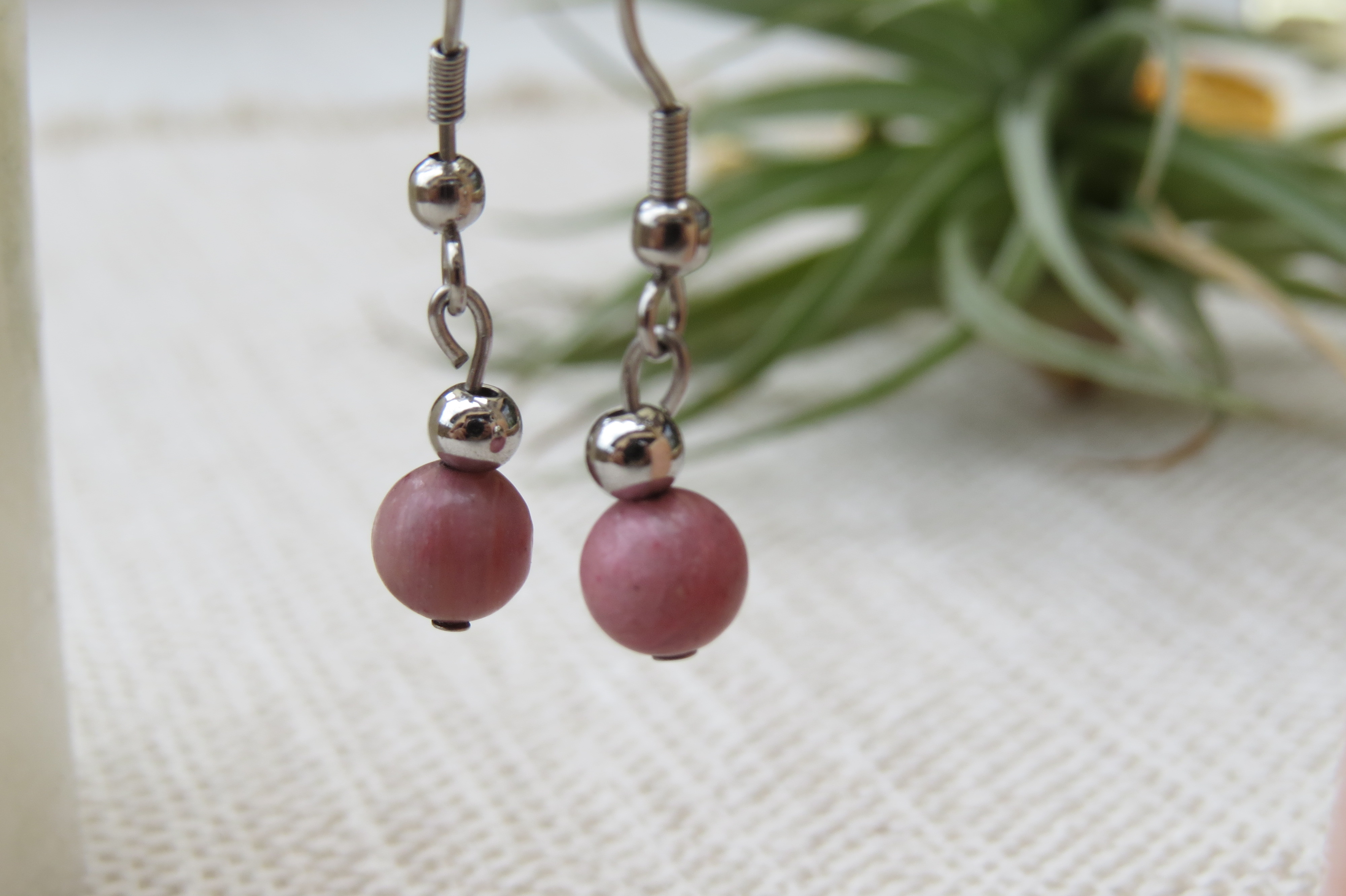 Boucles d'oreilles rhodochrosite 