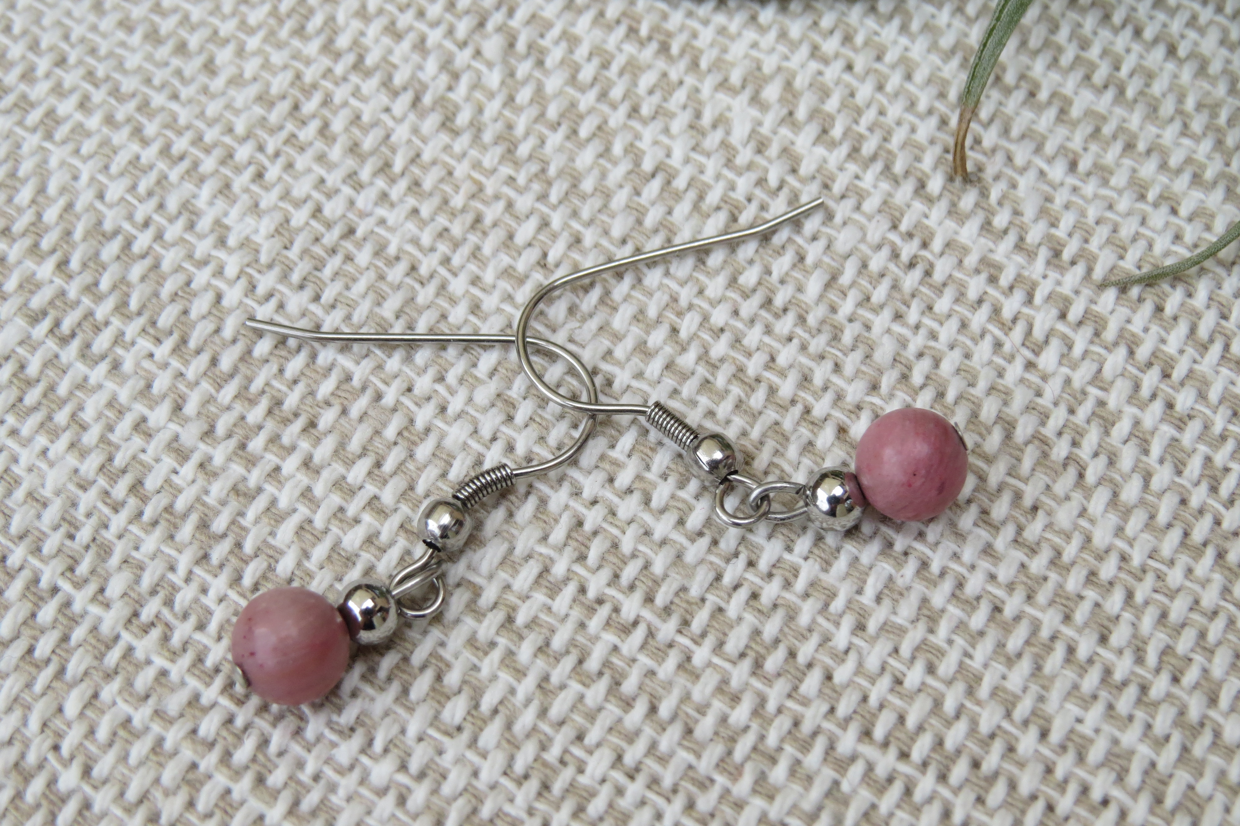 Boucles d'oreilles rhodochrosite 