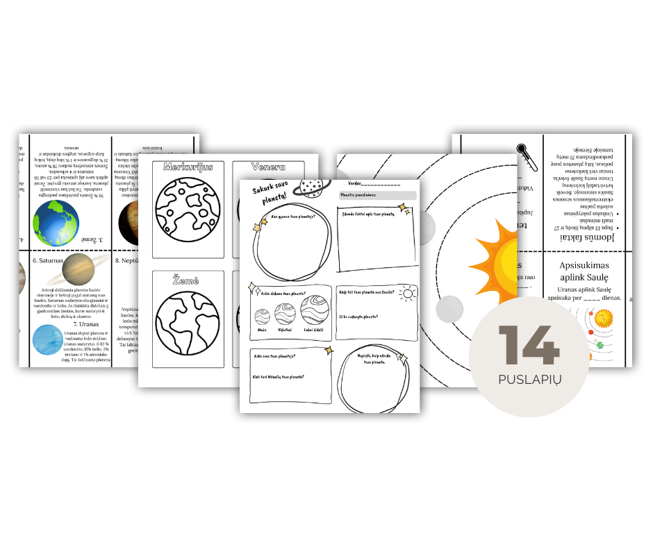Saulės sistemos planetų išlankstomos knygutės