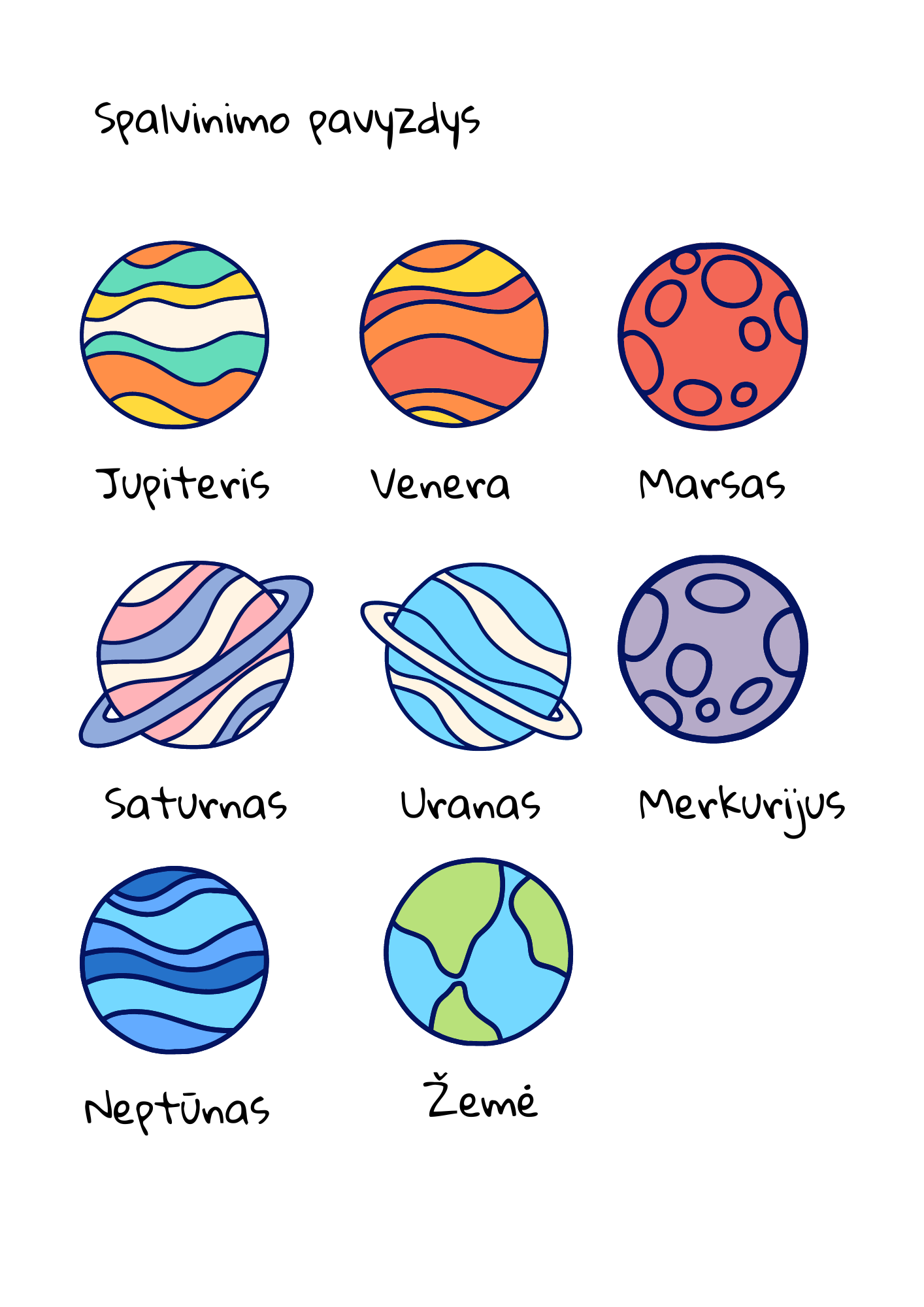 Saulės sistemos planetų išlankstomos knygutės