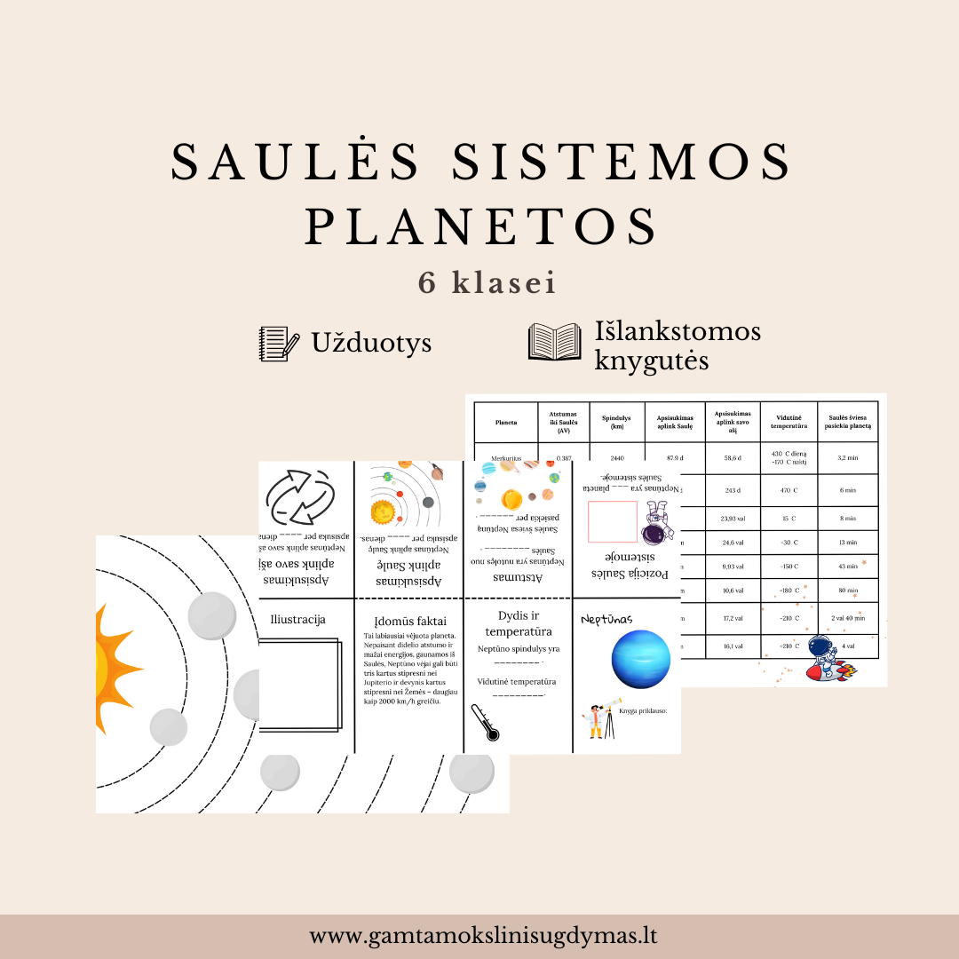 Saulės sistemos planetų išlankstomos knygutės