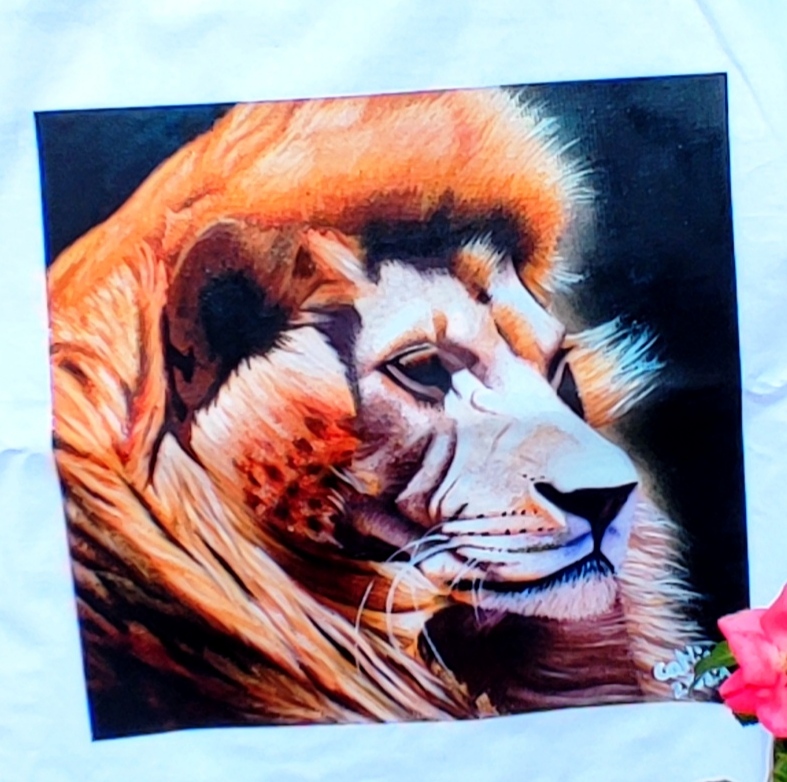 Tote bag avec impression de l'oeuvre originale Lion d'Afrique du sud 
