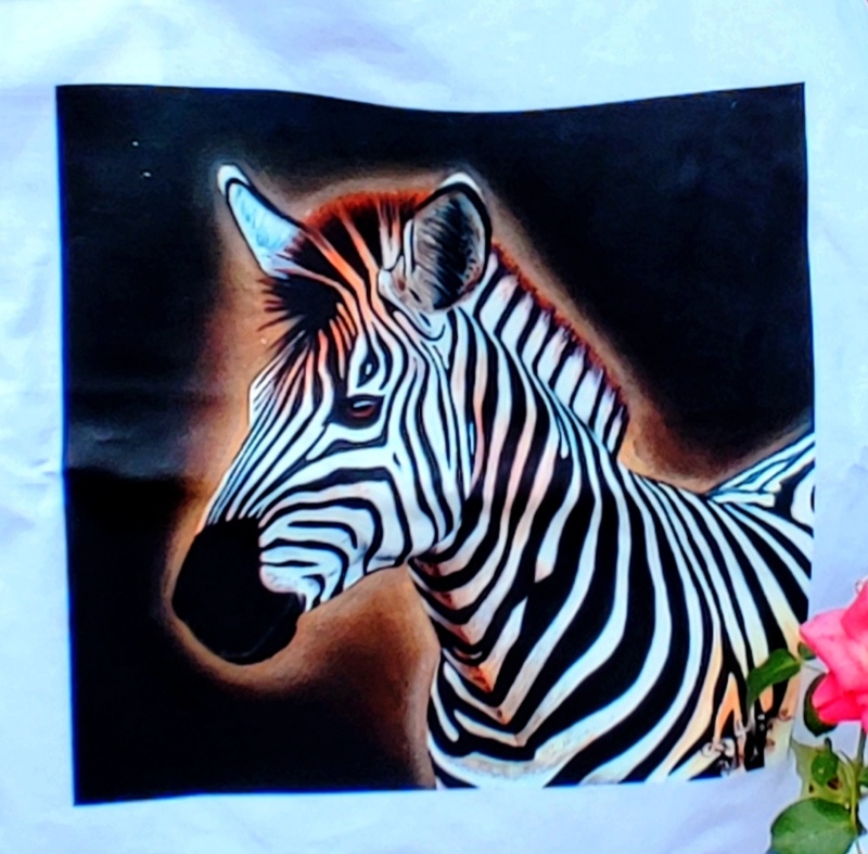 Tote bag avec impression de l'oeuvre originale Zèbre d'Afrique du Sud 