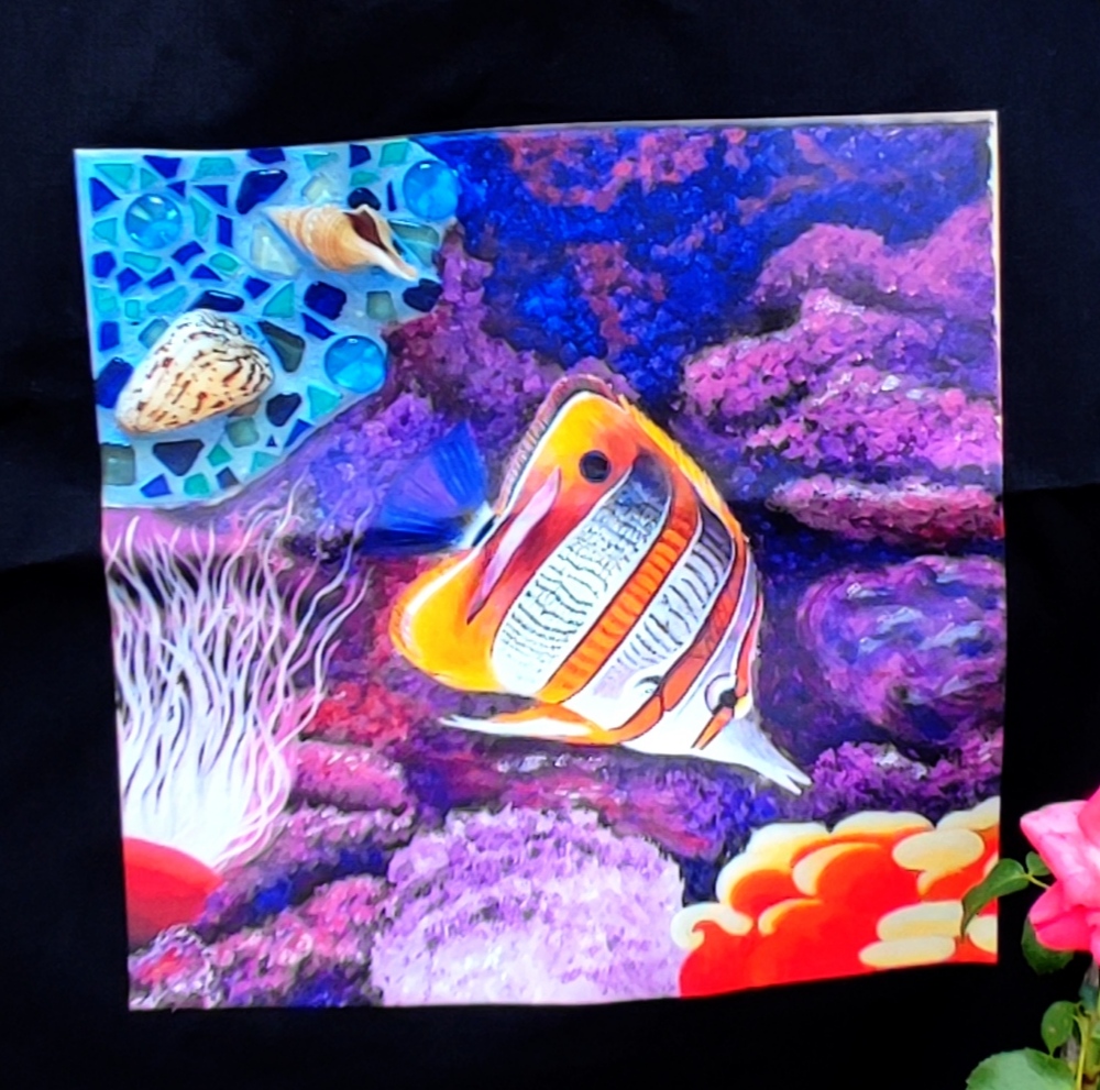 Tote bag avec impression de l'oeuvre originale Poisson Exotique 