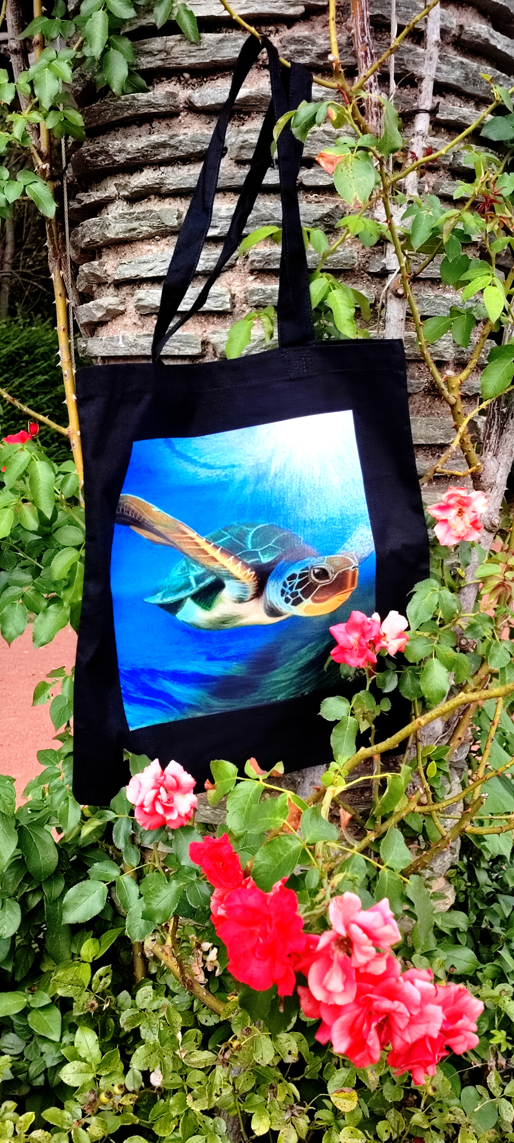 Tote bag avec impression de l'oeuvre originale Tortue