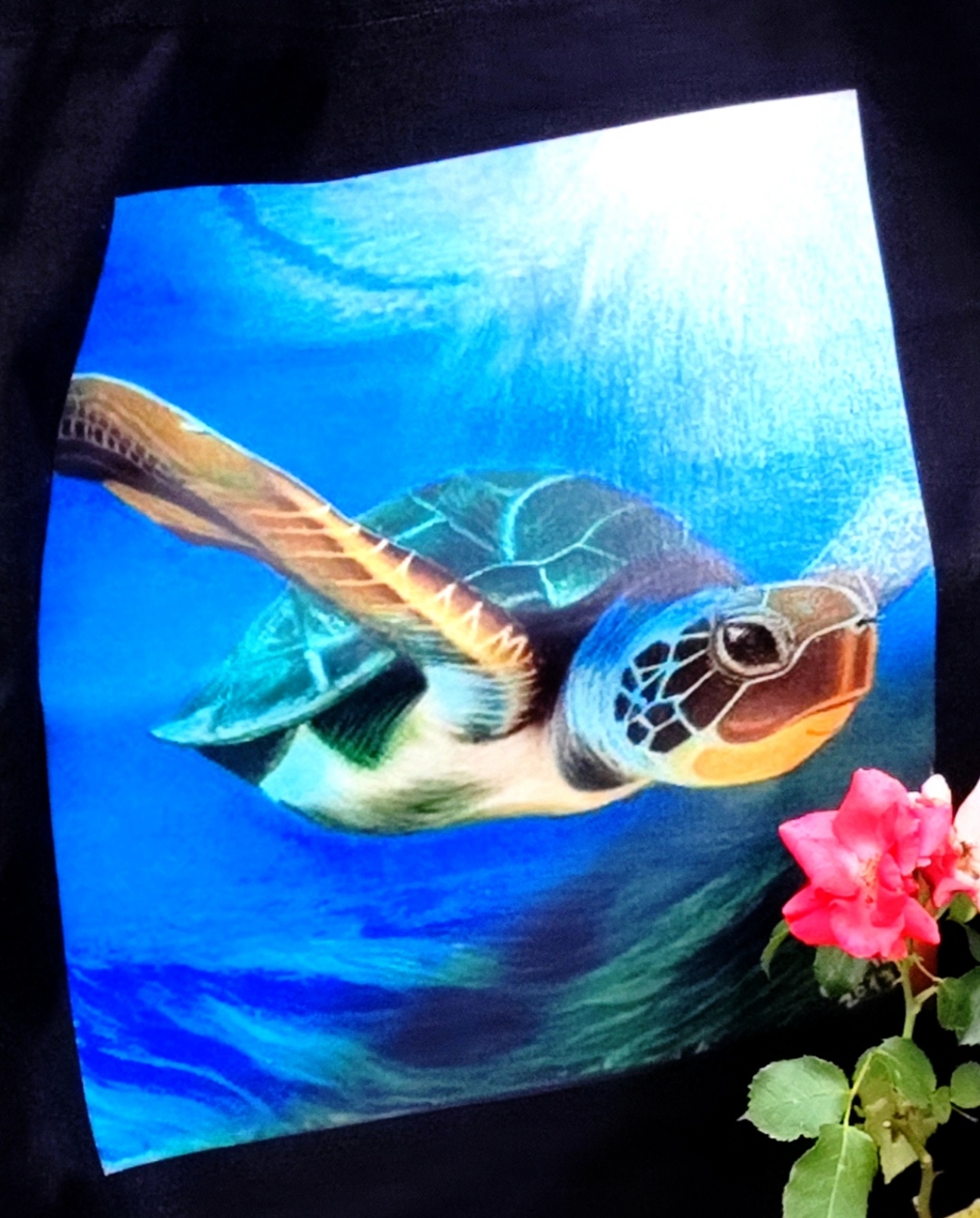 Tote bag avec impression de l'oeuvre originale Tortue 