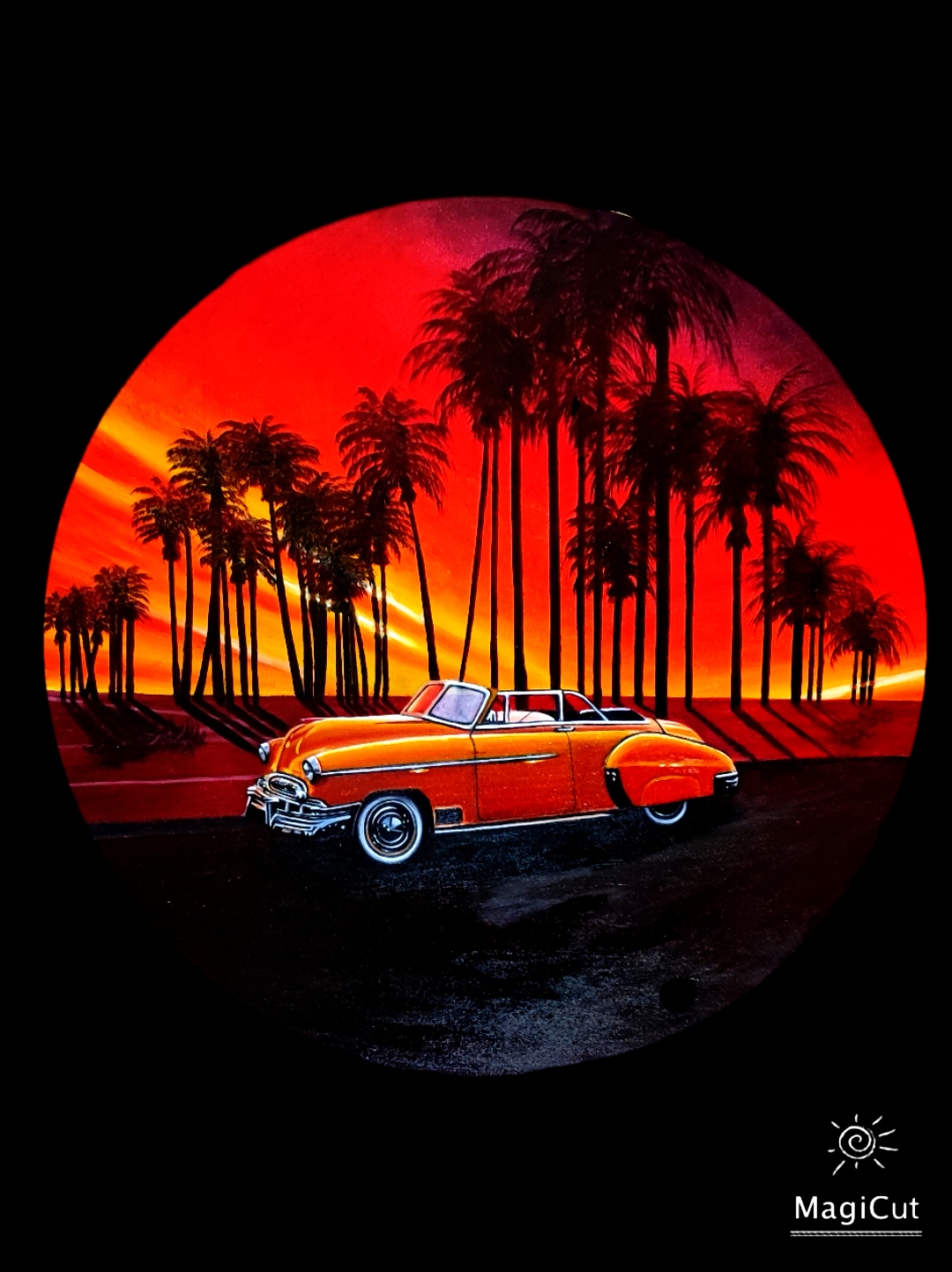 Sunset toile ronde 40 cm de diamètre