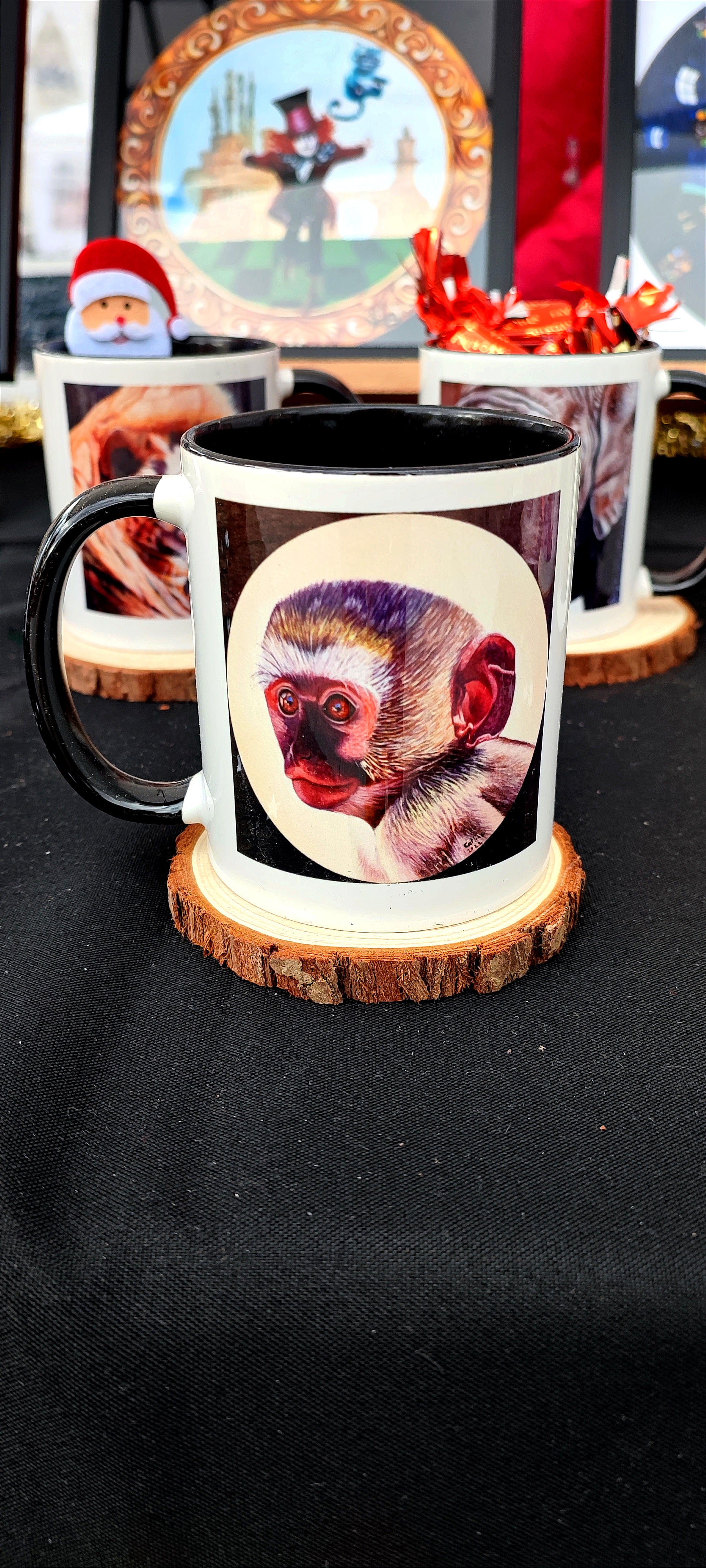 Mug d'après la toile originale "Bébé Singe Vervet bleu" 