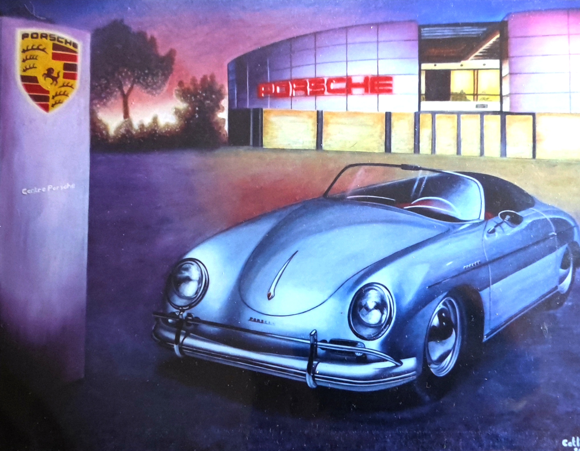 reproduction de l'œuvre originale "Porsche" 27X20cm