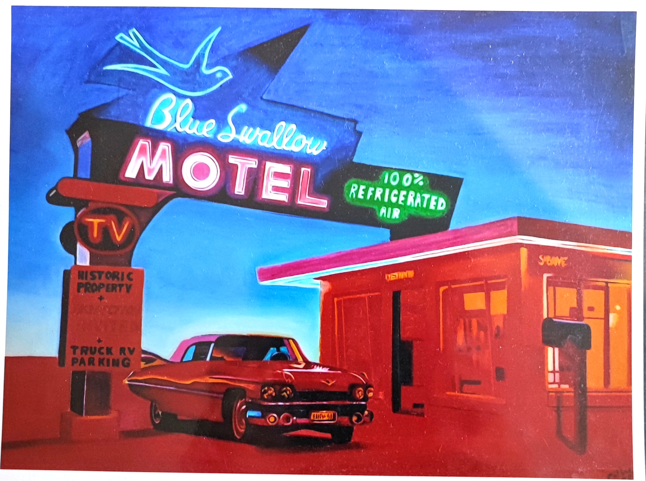 Reproduction de l'oeuvre originale "Motel" 27X20cm