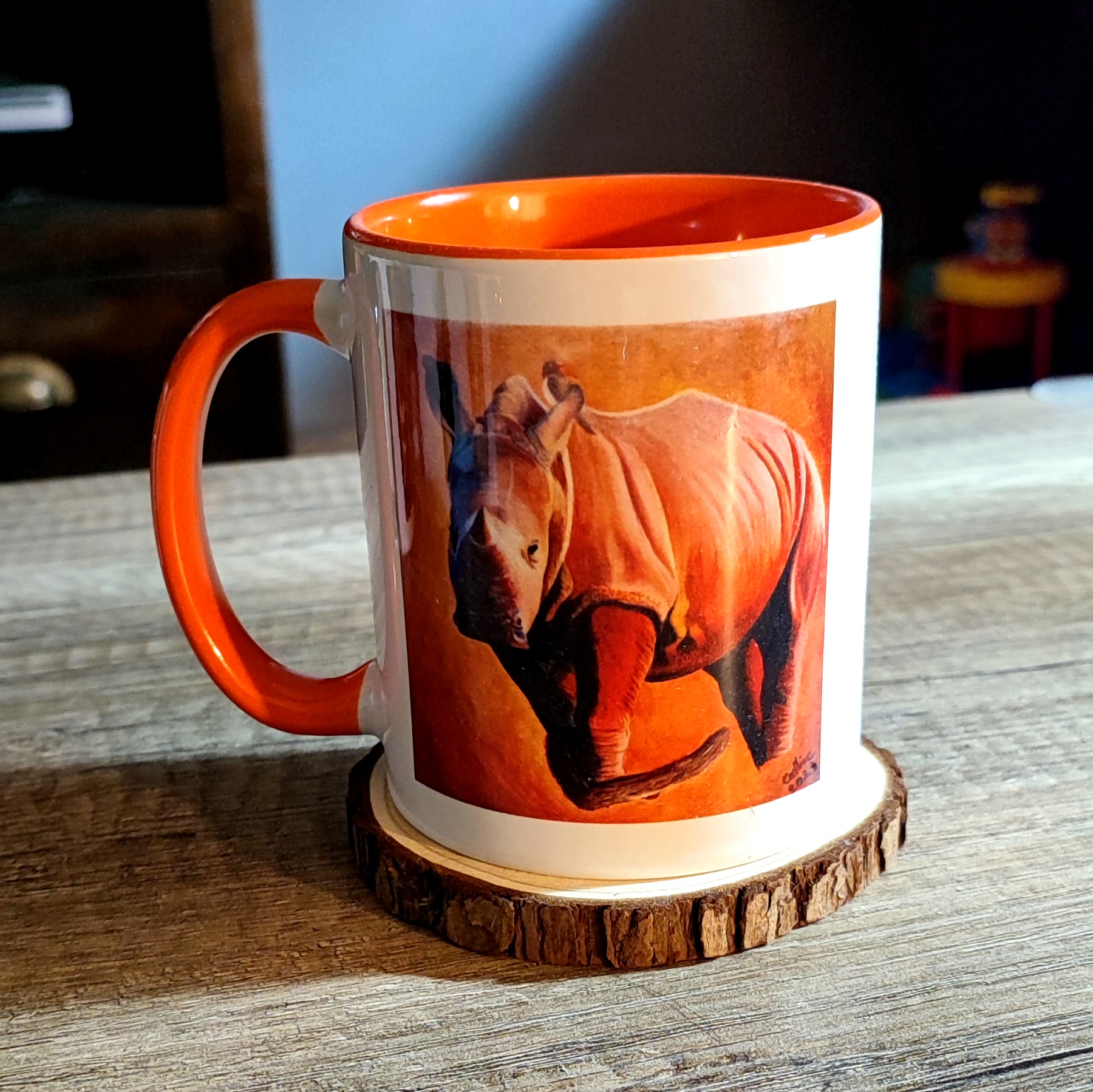 Mug d'après la toile originale Rhinocéros d'Afrique du Sud 