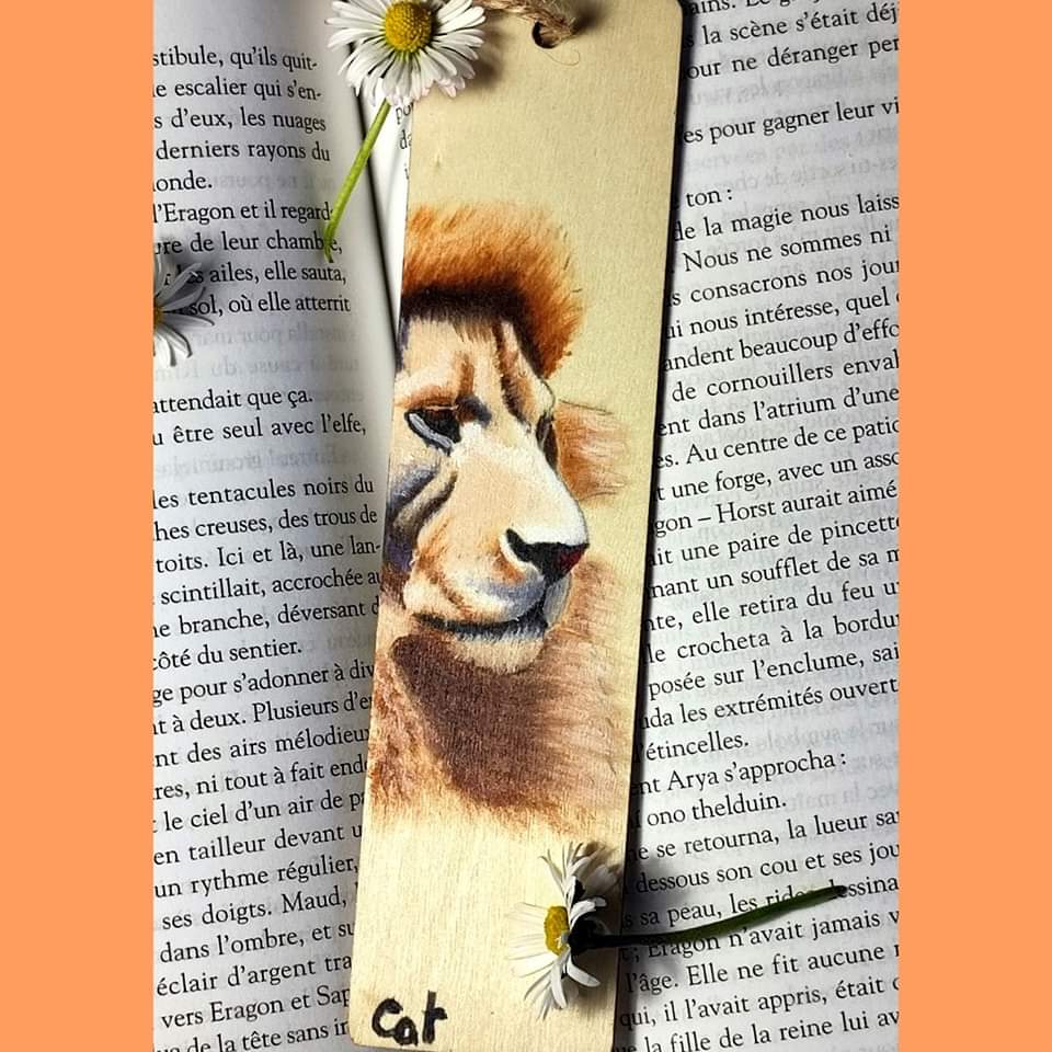Marque page le lion d'Afrique du Sud 