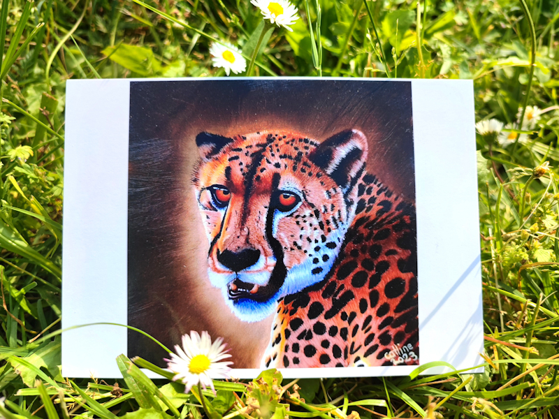 Carte postale d'après la toile originale "Guépard d'Afrique du Sud II"