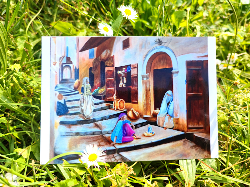 Carte postale d'après la toile originale "la Casbah d'Alger"