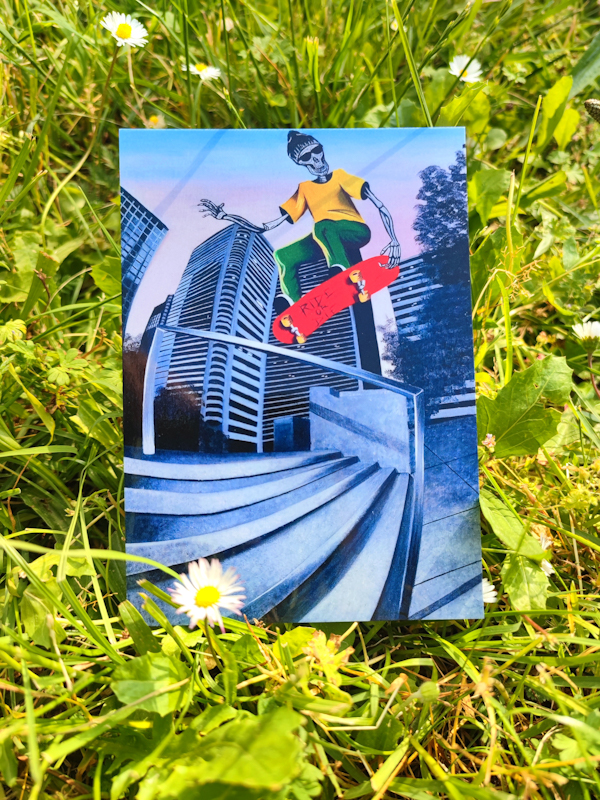 Carte postale d'après la toile originale "Ride or Dead"