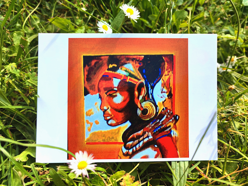 Carte postale d'après la toile originale "Femme Africaine"