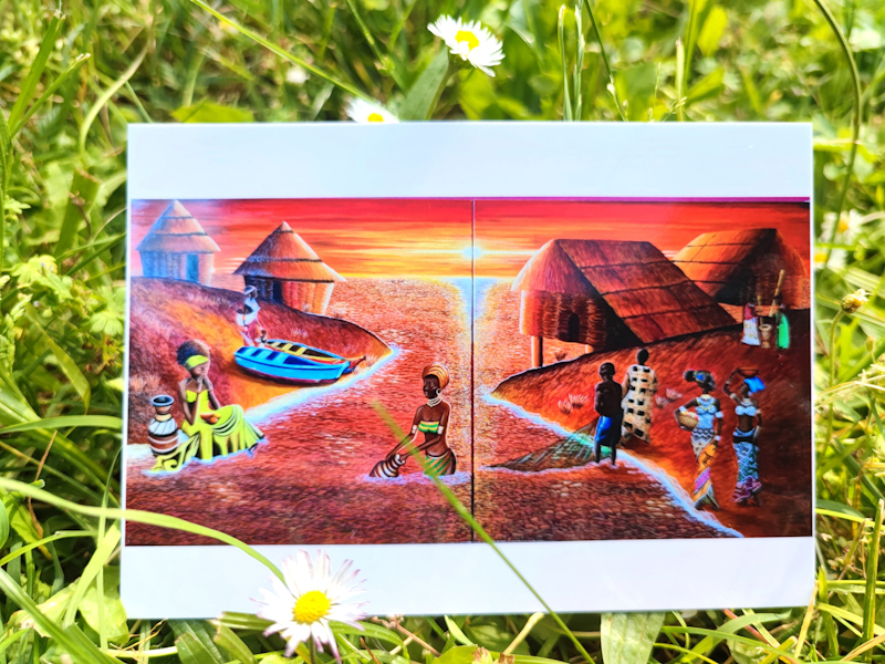 Carte postale d'après la toile originale "Paysage Africain"