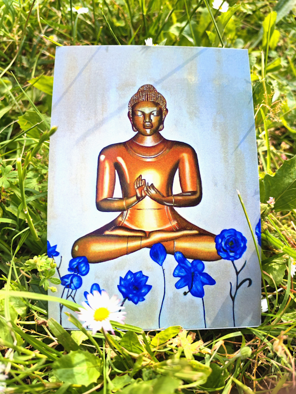 Carte postale d'après la toile originale "Bouddha"