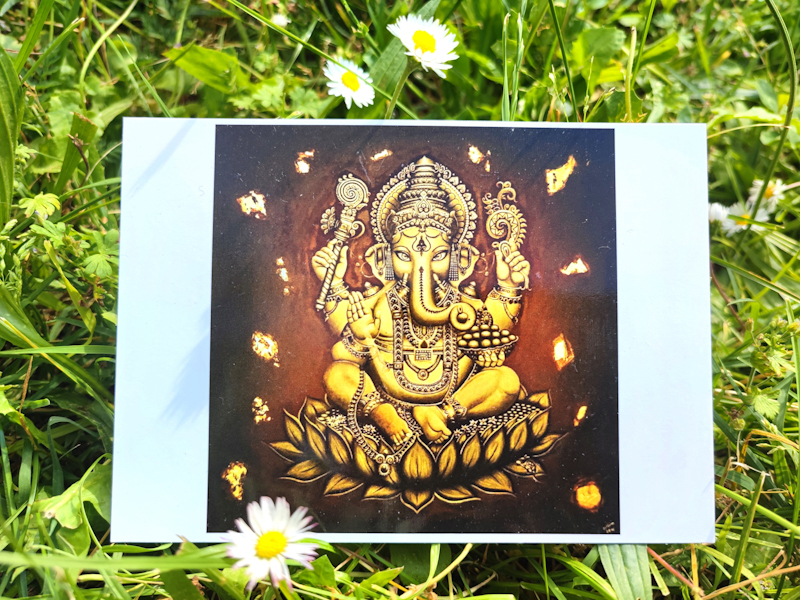 Carte postale d'après la toile originale "Ganesh"