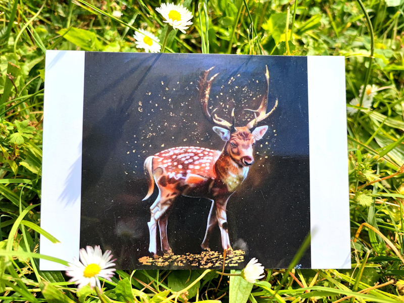 Carte postale d'après la toile originale "Cerf Automne"