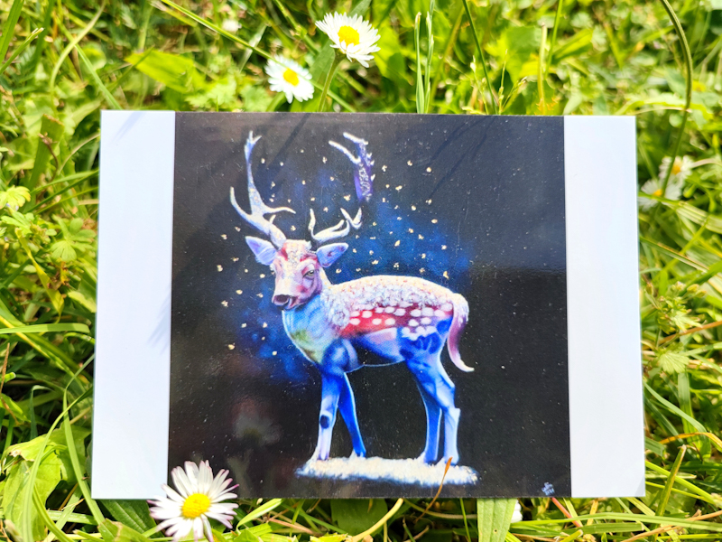 Carte postale d'après la toile originale"Cerf d'Hiver"