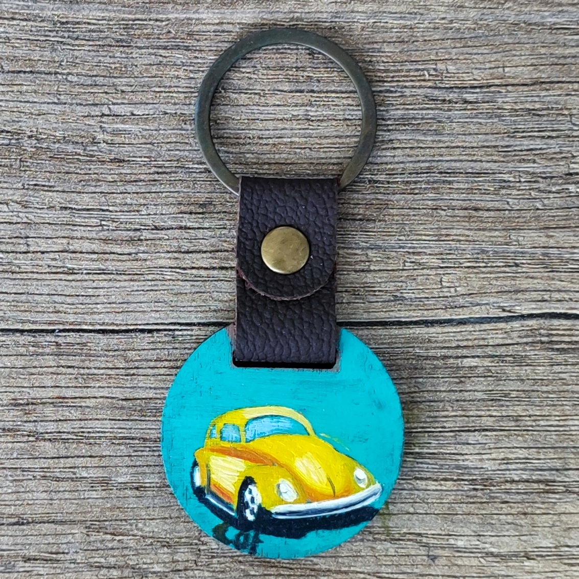 Porte clé coccinelle jaune