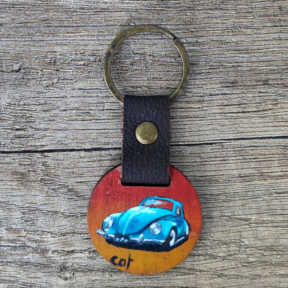 Porte clé Coccinelle bleue