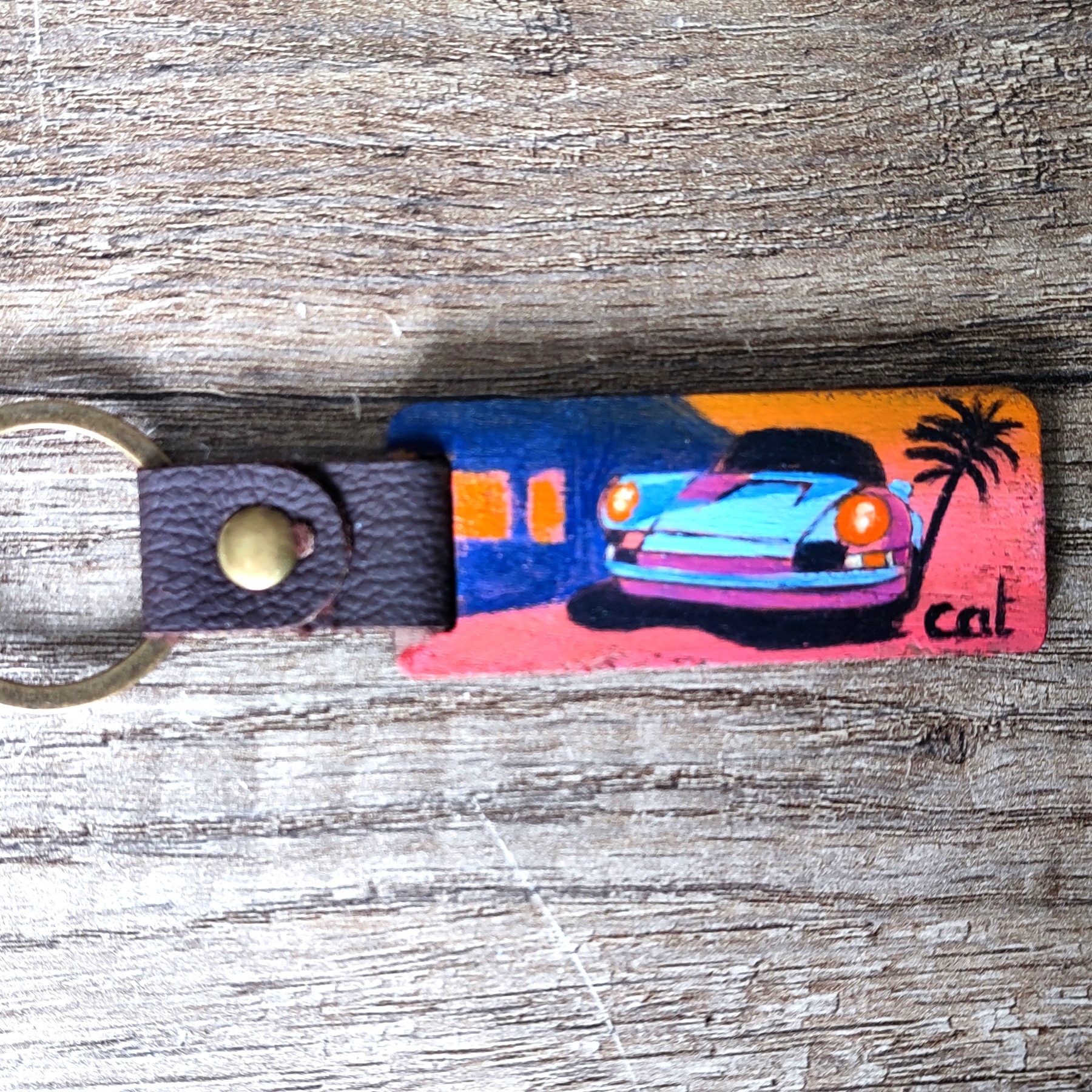Porte clé Porsche retro