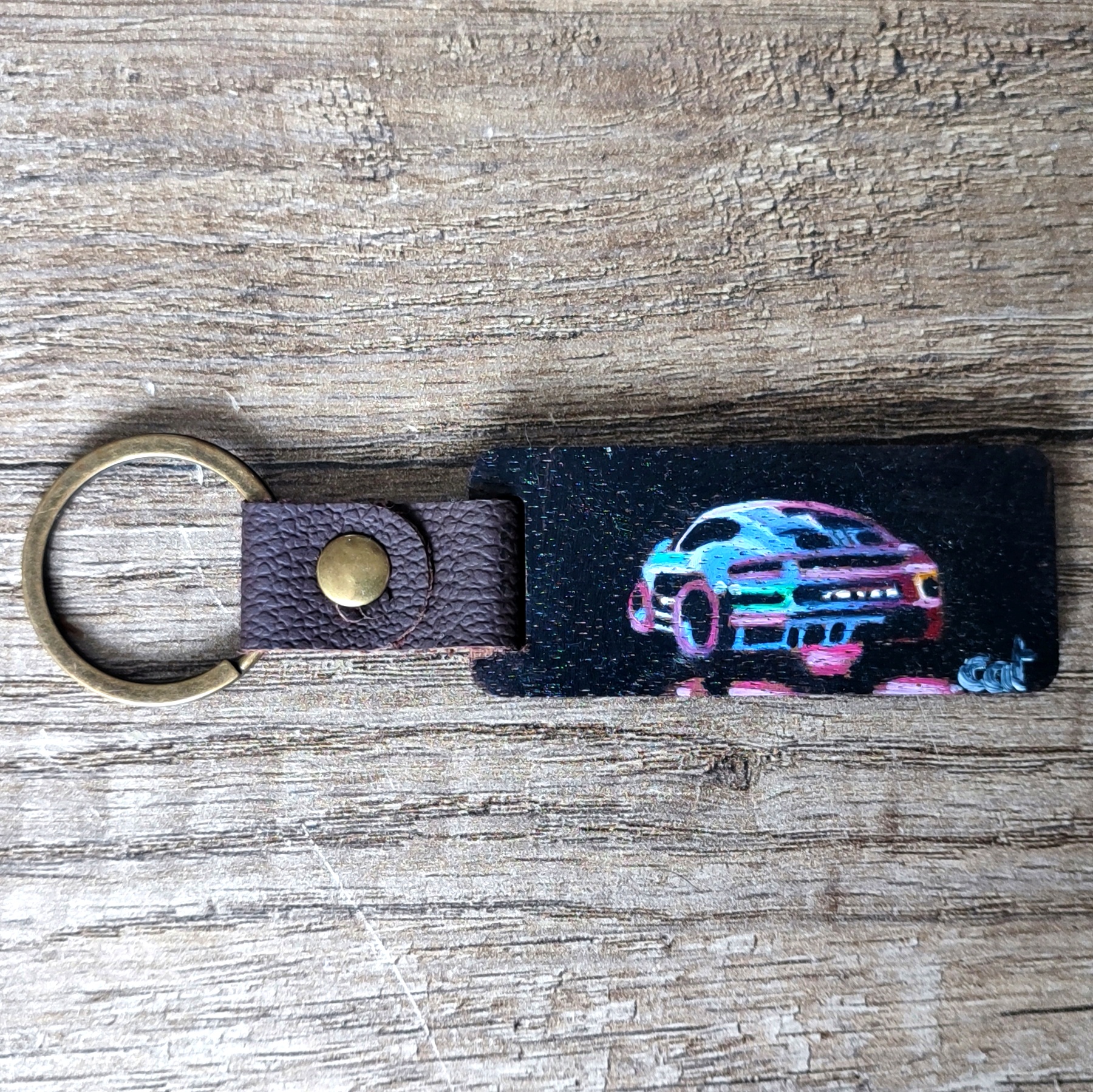 Porte clé Porsche Neon