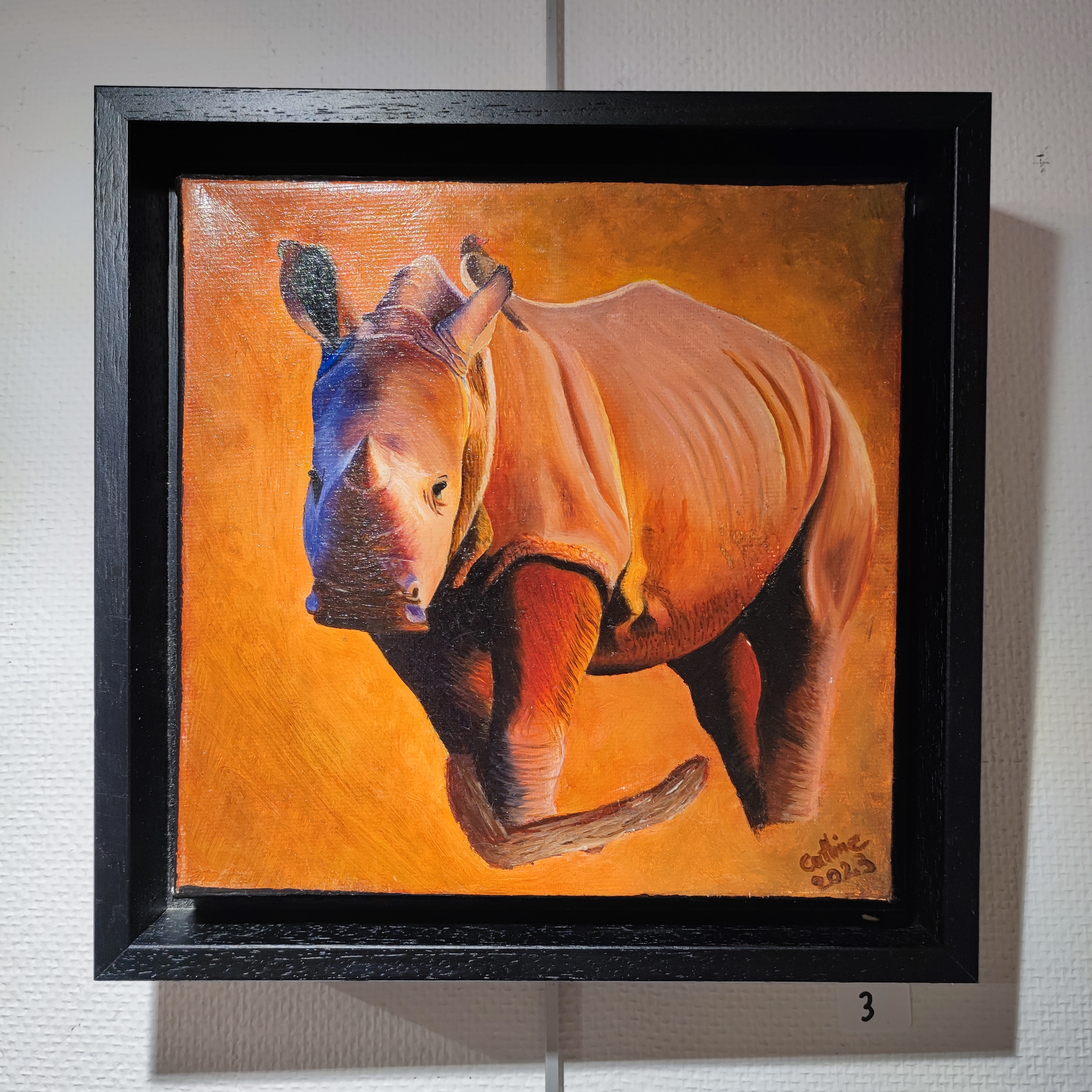 Rhinoceros d'Afrique du Sud II 20X20 cm