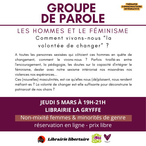Groupe de parole - les hommes et le féminisme