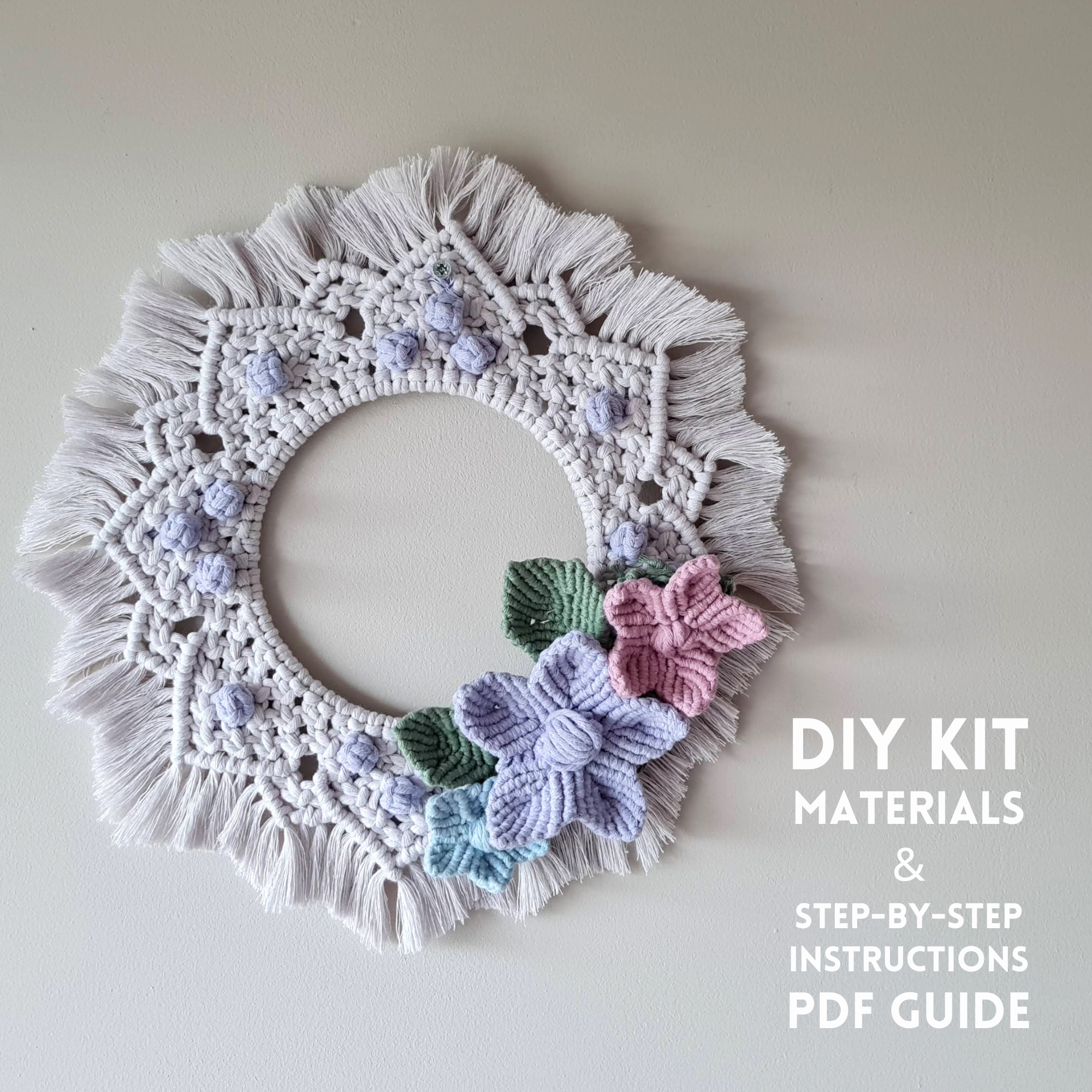 DIY Floral Macrame Wreath Kit