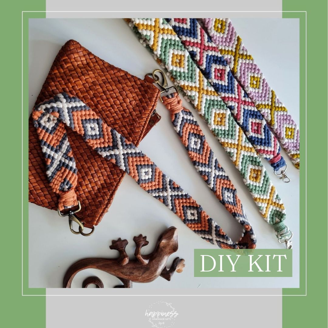 DIY Macrame Strap Kit, Macrame pattern, Video Tutorial and Materials