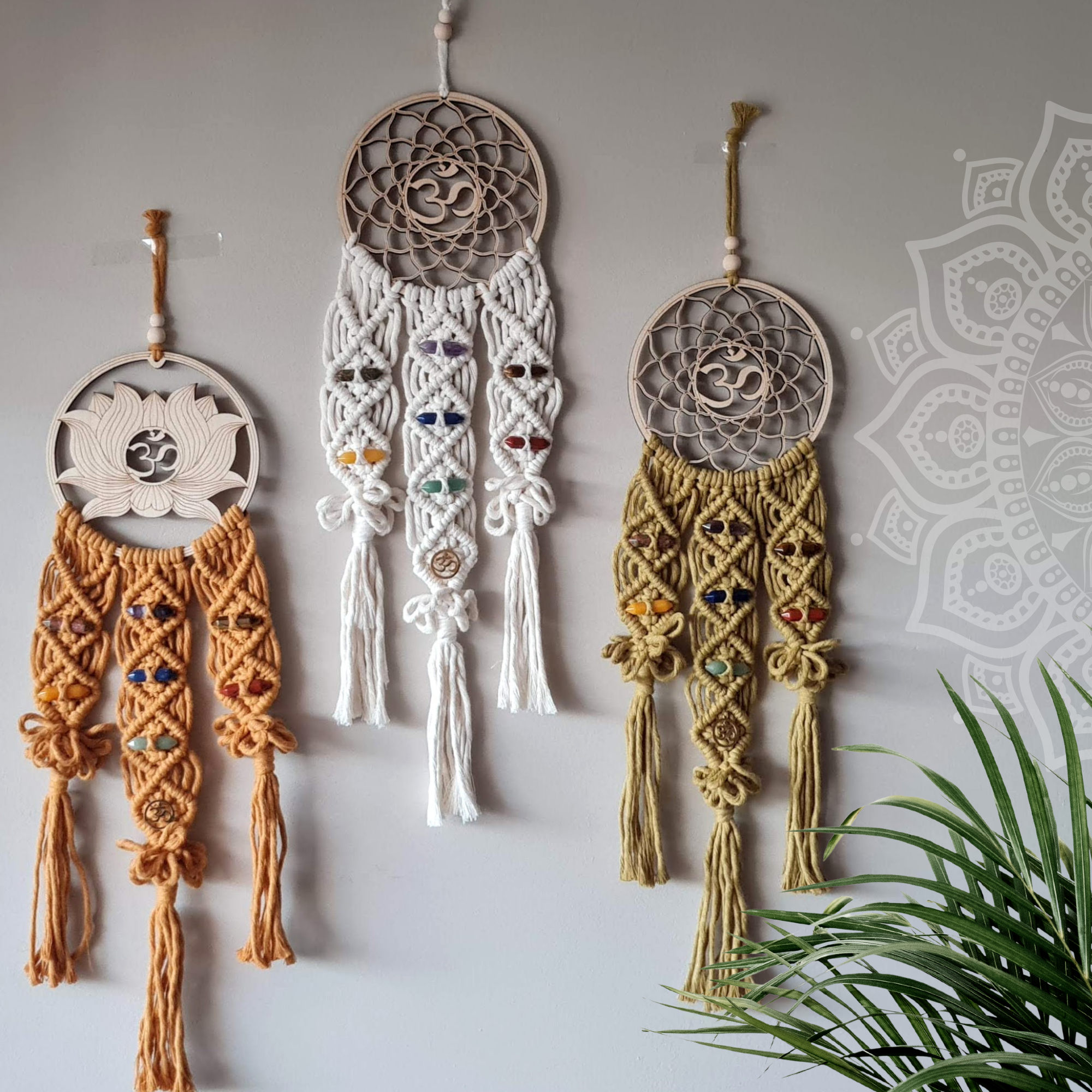 Mini Chakra Wall Hanging with 7 Chakra Stones
